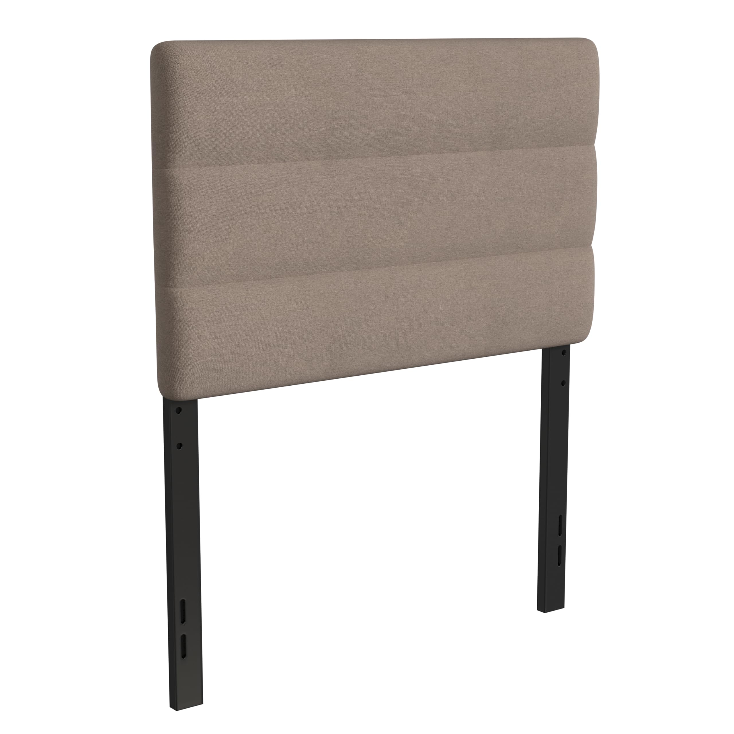Emma & Oliver Gannon Twin Upholstered Headboard - Taupe Fabric, Adjustable Height, Easy 30-Min Assembly - Fits Most Bed Frames (Not Included) - Perfect for Kids' Rooms, Guest Bedrooms & Dorm Decor