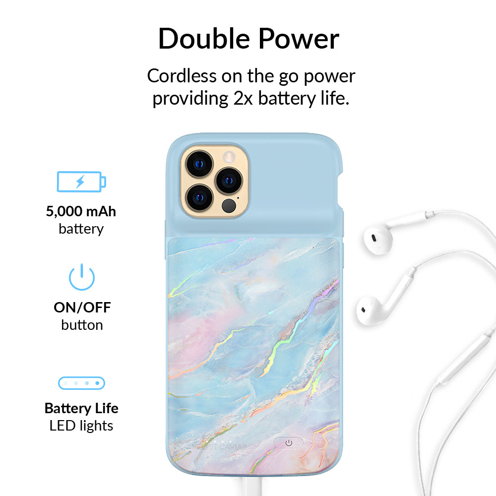 Holo Moonstone iPhone Charging Case - 5000mAh Portable Power Bank with Fast Charging | Perfect for Travel, Work & Outdoor Activities