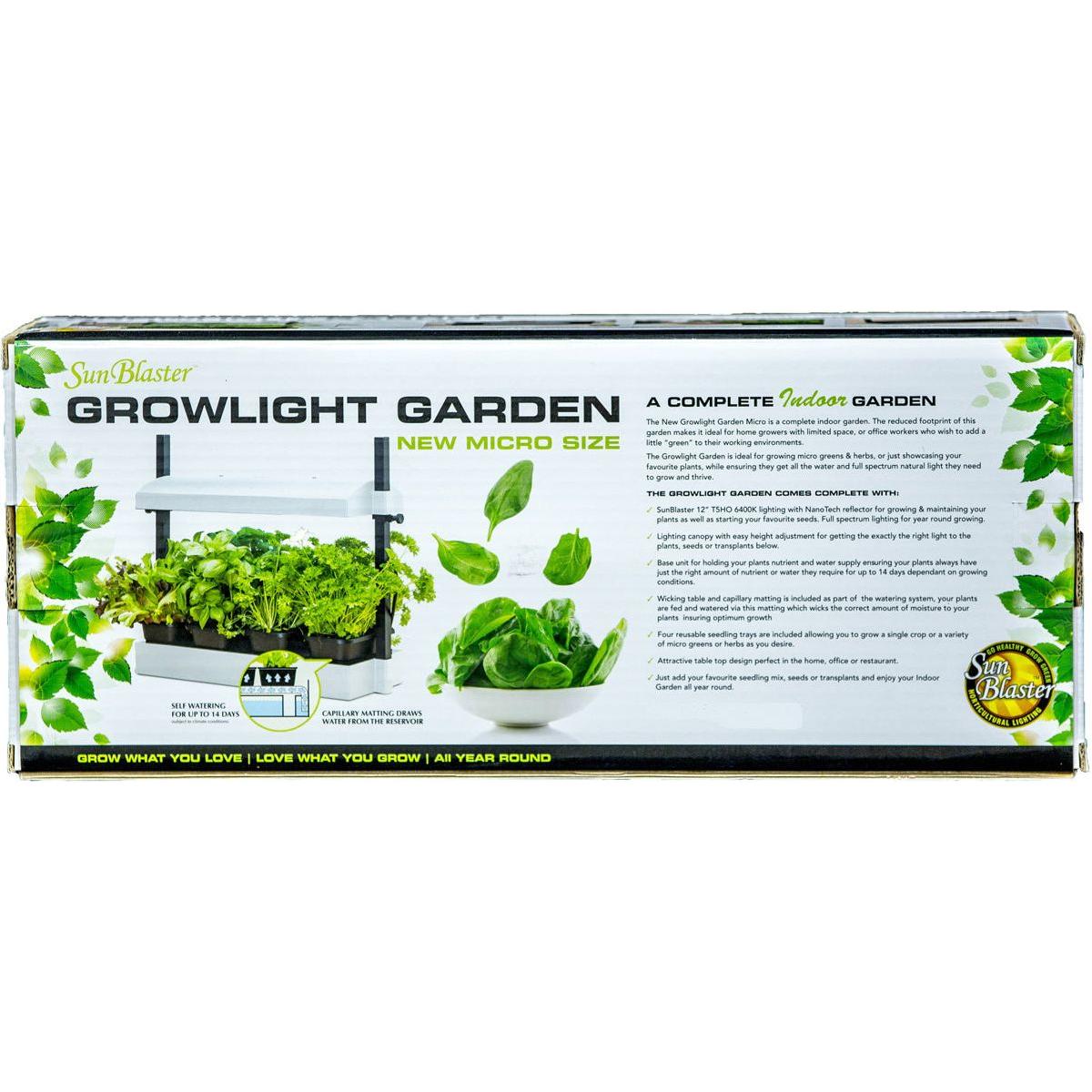 SunBlaster Micro LED Grow Light for Indoor Plants - Full Spectrum White Light for Hydroponics, Greenhouses & Home Gardening
