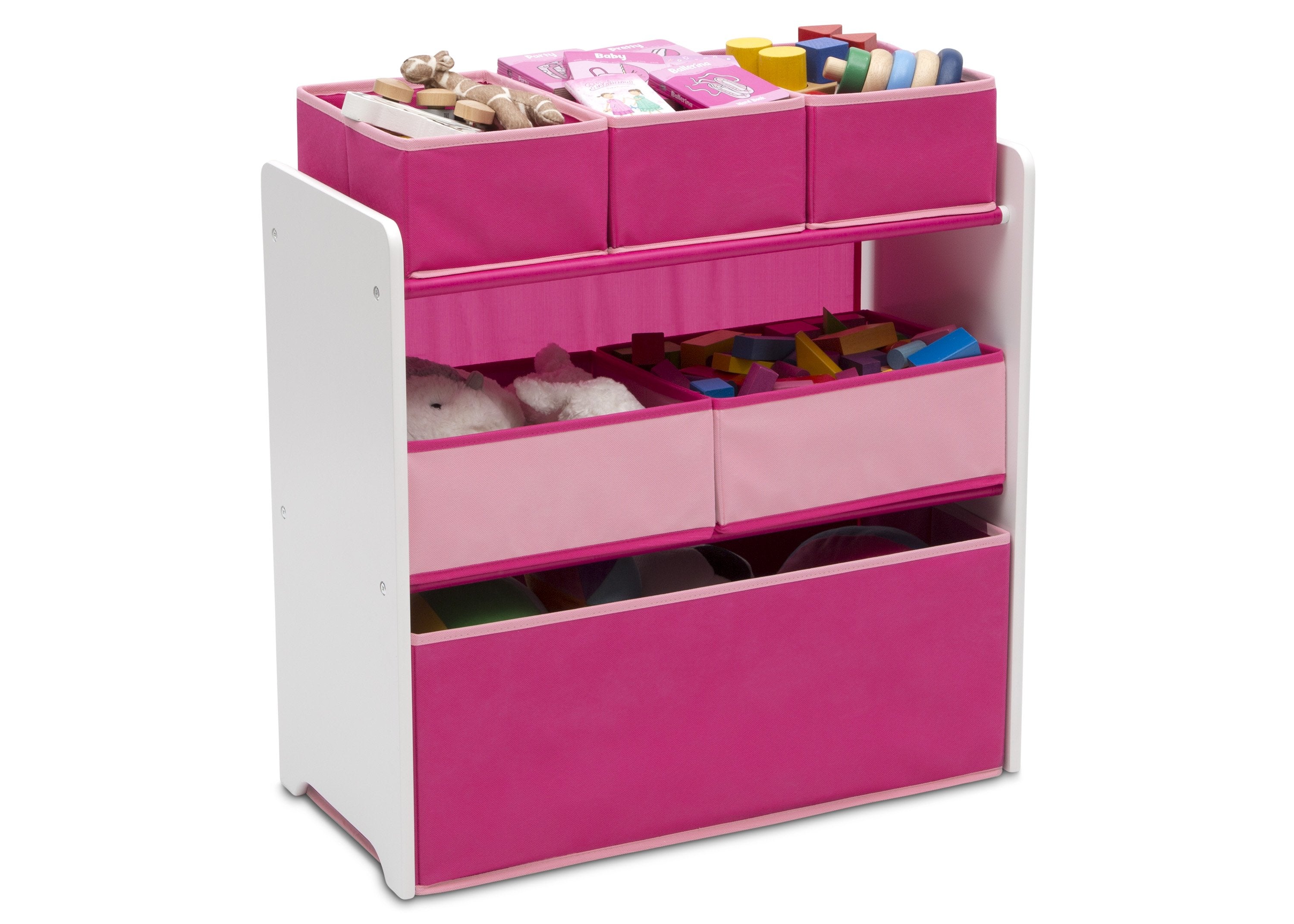 6 Bin Toy Organizer with Storage Bins - Kids Playroom & Nursery Organization Solution for Toys, Books & Games - Perfect for Home, Classroom or Daycare Use