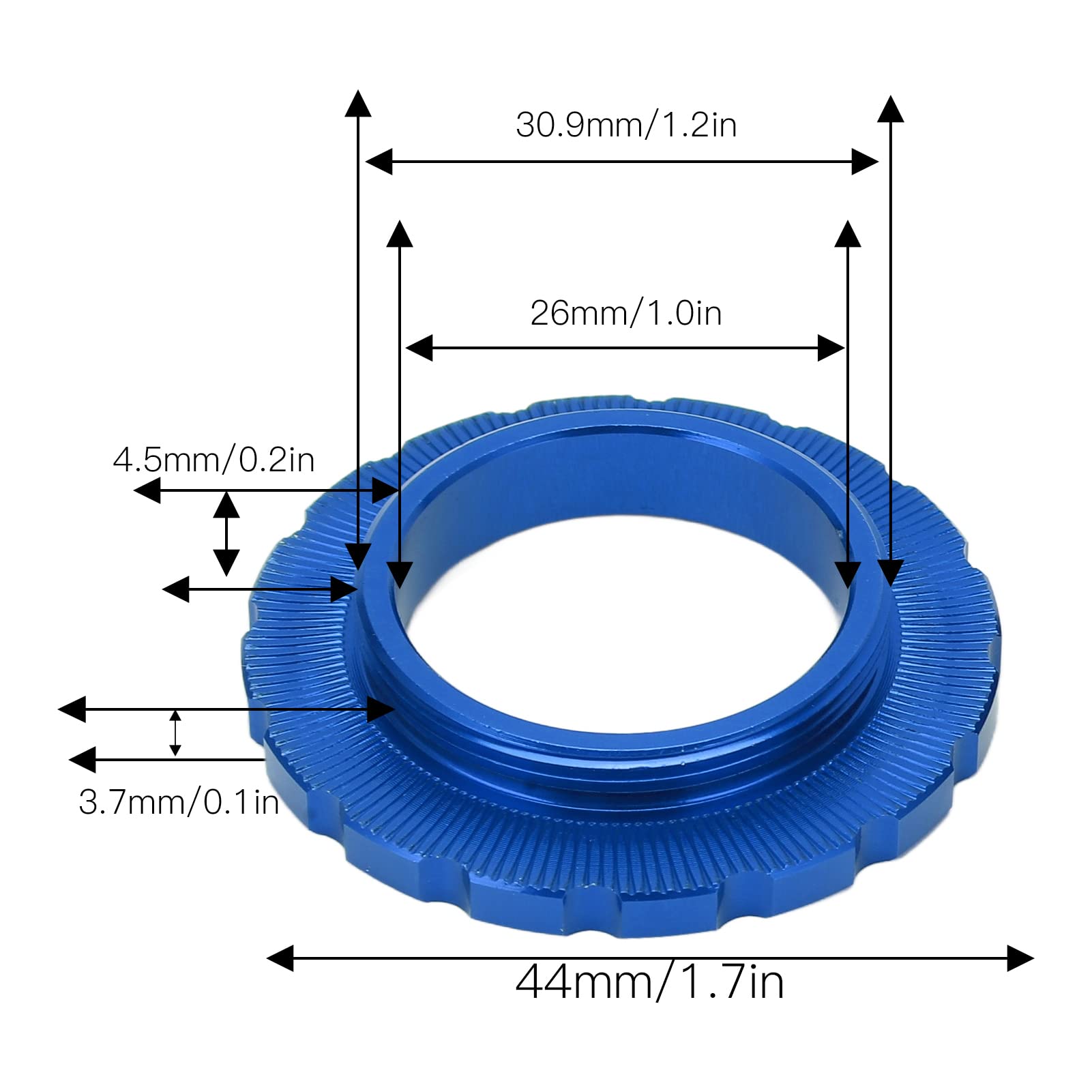 Premium Bike Centerlock Lockring - Durable Wheelset Hub Barrel Shaft Disc Rotor Lock Ring for MTB & Road Bikes | Perfect for Mountain Biking & Cycling Maintenance