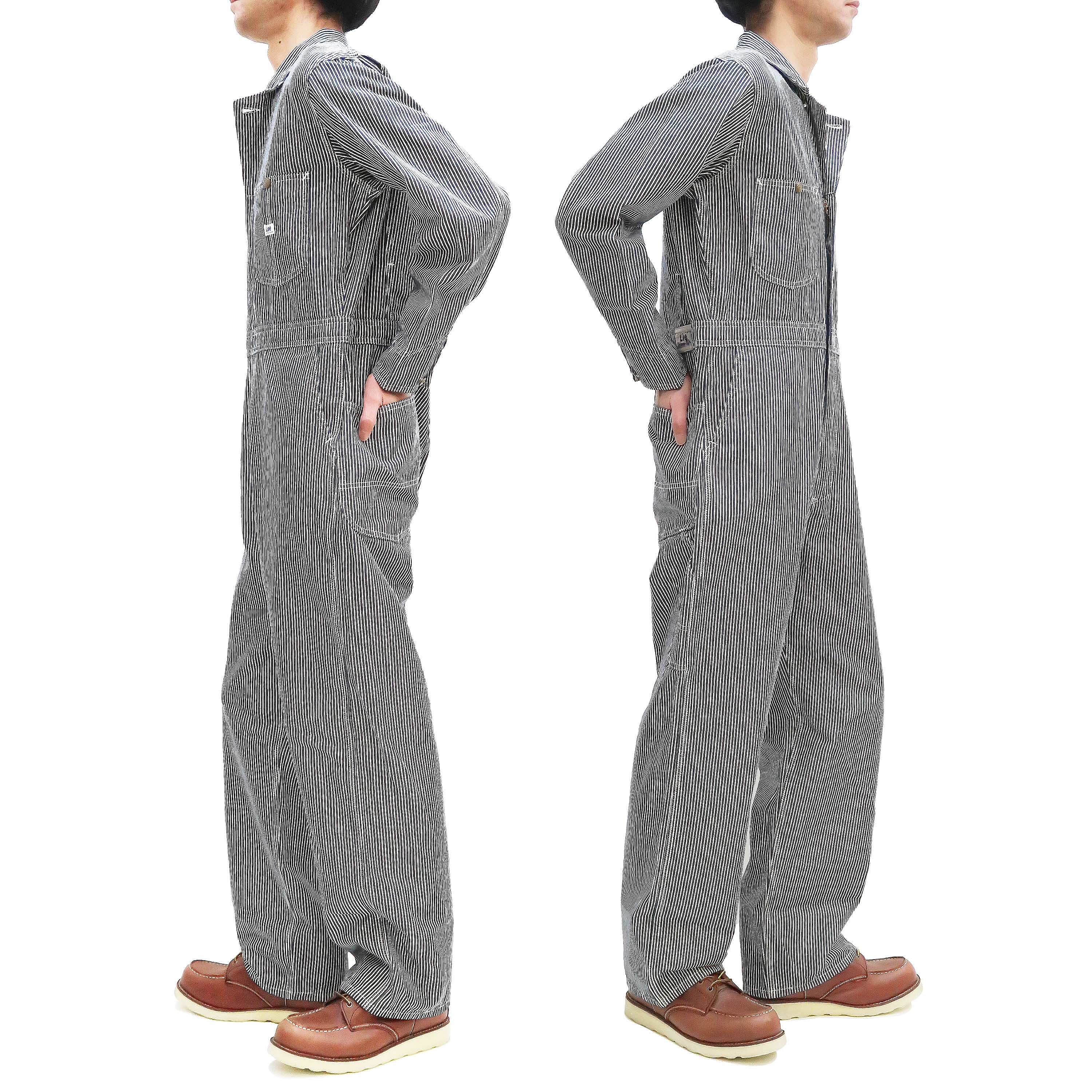 Lee Men's LM7213 Coveralls - Reproduction Union All Long Sleeve Unlined Work Jumpsuit in Hickory Stripe - Durable Workwear for Mechanics, Carpenters & DIY Projects