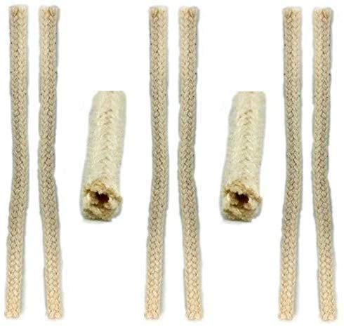 5-Pack Ceramic Candle Wick Holders - 10' Turbo Air Core Braided Replacement Wicks for Wine Bottle, Kerosene, Alcohol, Oil Lamps, Lanterns & Stoves - Perfect for DIY Candle Making, Home Decor & Emergency Lighting