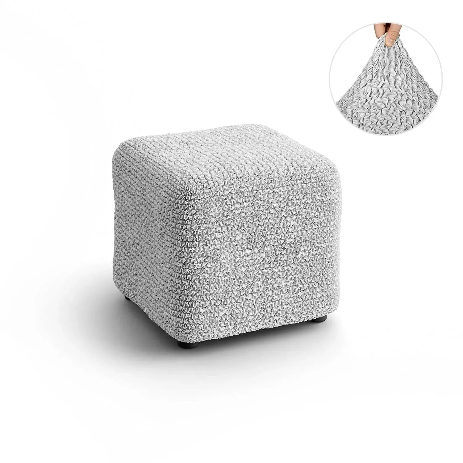 Small Ottoman Slipcover - Microfiber Collection - Perfect for Living Room, Bedroom, and Home Decor