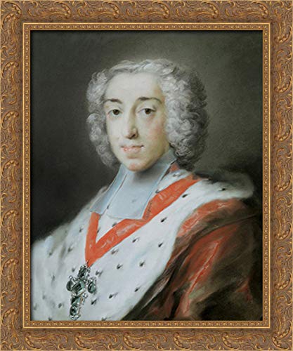 Rosalba Carriera 20x24 Gold Ornate Wood Framed Canvas Art - Elector Clemens Augustus of Cologne Portrait - Baroque Wall Decor for Living Room, Office & Gallery Display