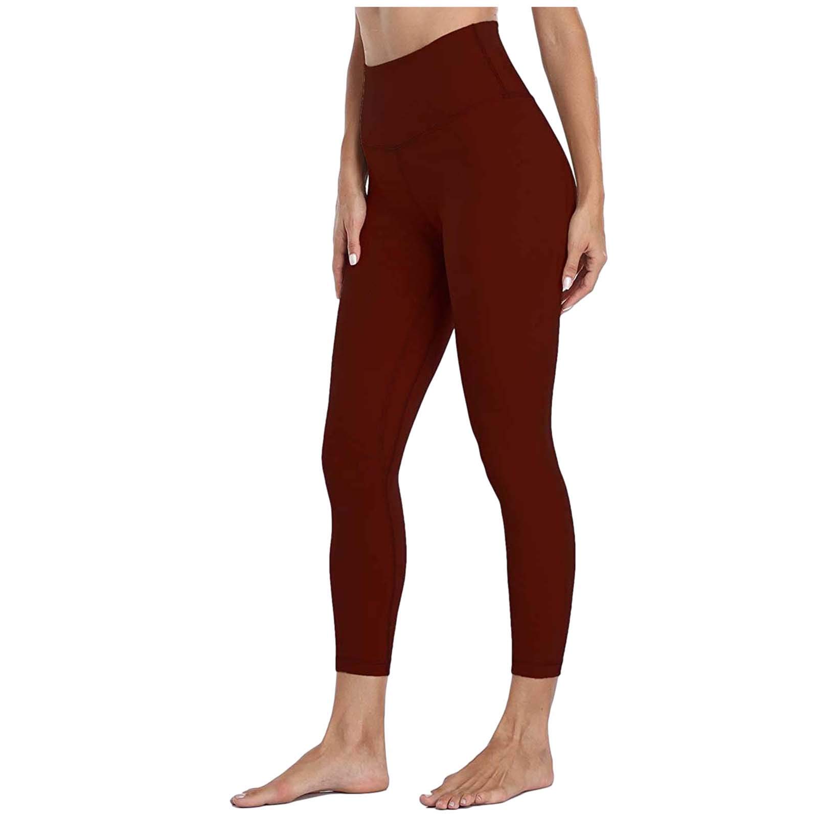 MALIDAN High Waist Solid Color Yoga Pants for Women - Nude Tummy Control Workout Leggings - Perfect for Gym, Running, Pilates & Lounge Wear