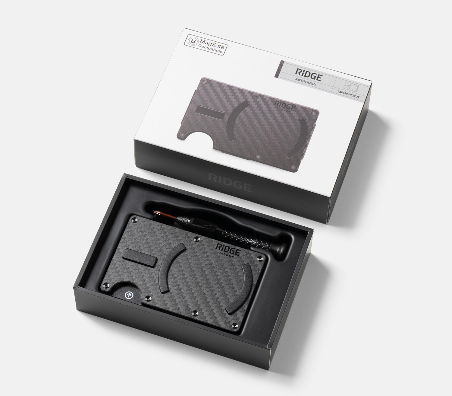 Ridge Wallet For MagSafe - Carbon Fiber 3K RFID Blocking Slim Minimalist Wallet | Perfect for Everyday Carry, Travel & Contactless Payments