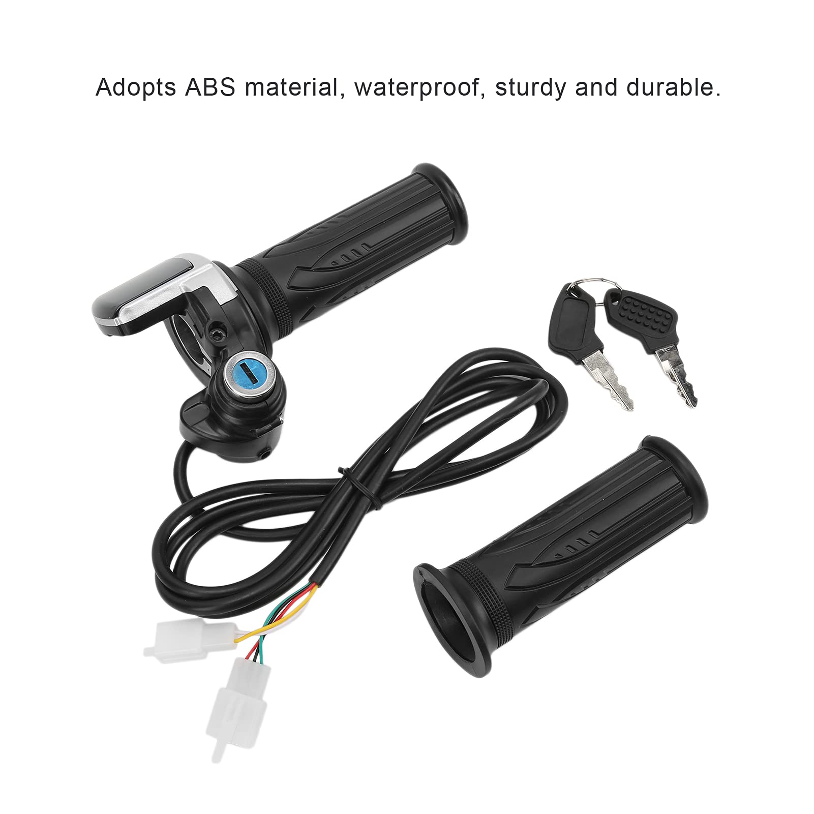KIMISS 48V Electric Bike Throttle with LED Indicator & Lock Key Set - Universal E-Bike Throttle Grip for Motorcycles, Scooters - Perfect for Commuting, Off-Road Adventures & Urban Riding