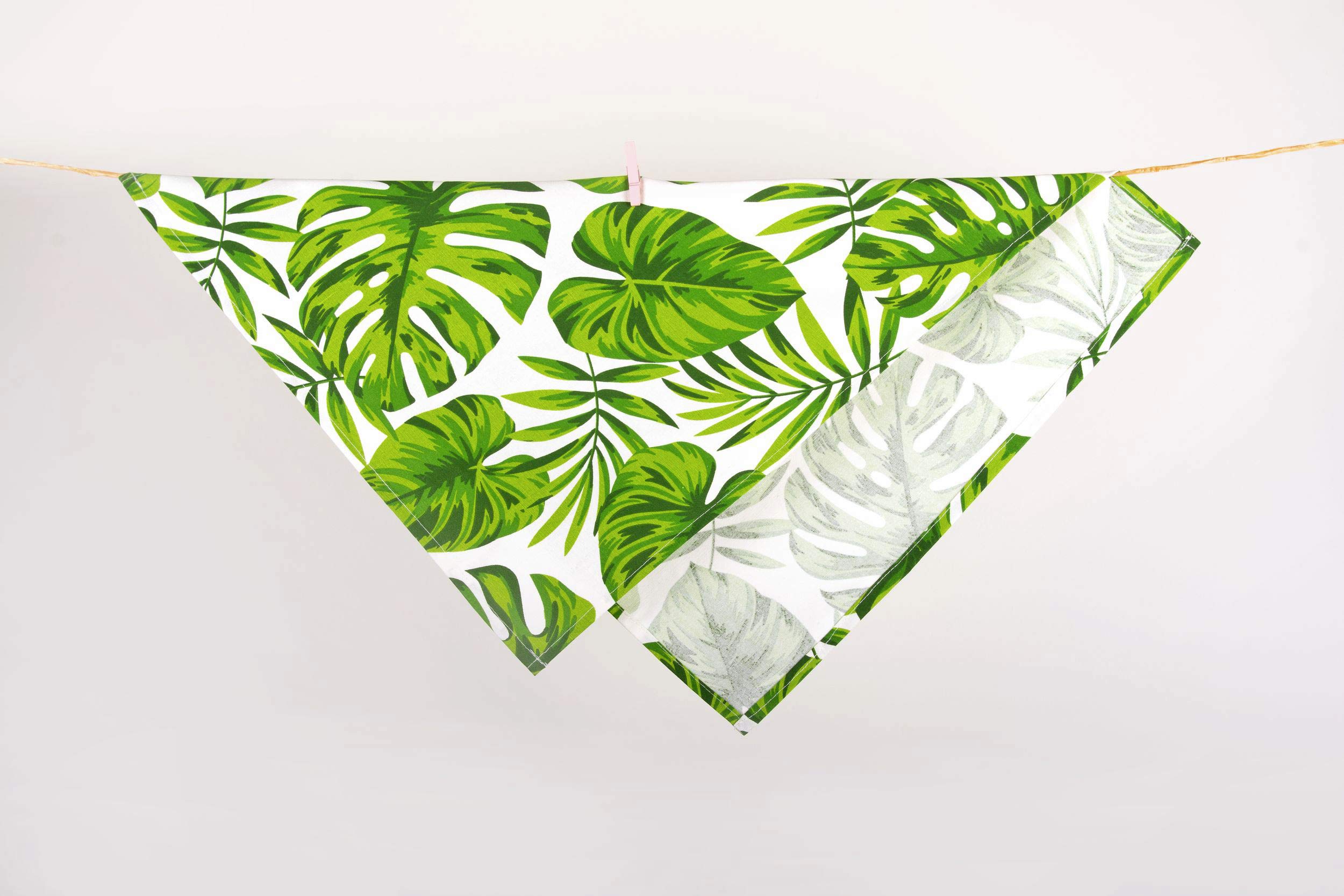 Premium 100% Cotton Monstera Leaf Hand Towels - Absorbent Kitchen Dish Towels & Tea Towels Set of 8 - Soft Flour Sack Towels for Cooking, Baking, Cleaning & Home Decor