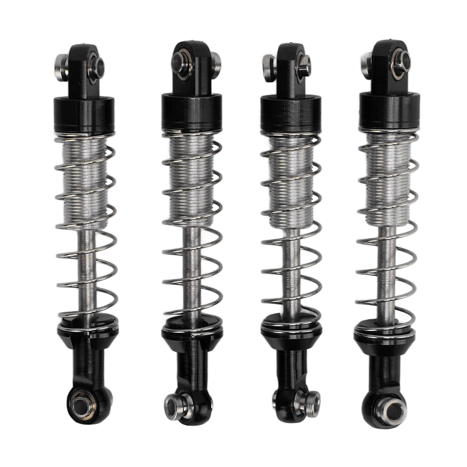RiToEasysports 2 Pairs Aluminum Alloy RC Car Shock Absorbers - Heavy Duty Dampers with Mounts for WPL MN RC Models (Black) - Perfect for Off-Road Bashing, Crawling & High-Speed Racing Accessories