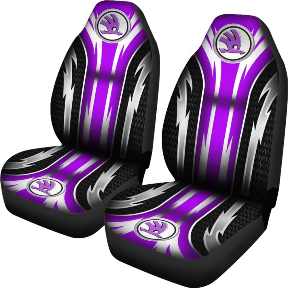 Premium 2-Piece Front Skoda Seat Covers in Purple (Model 144627) - Waterproof & Universal Fit for Car, SUV, Truck - Perfect for Road Trips & Daily Commute