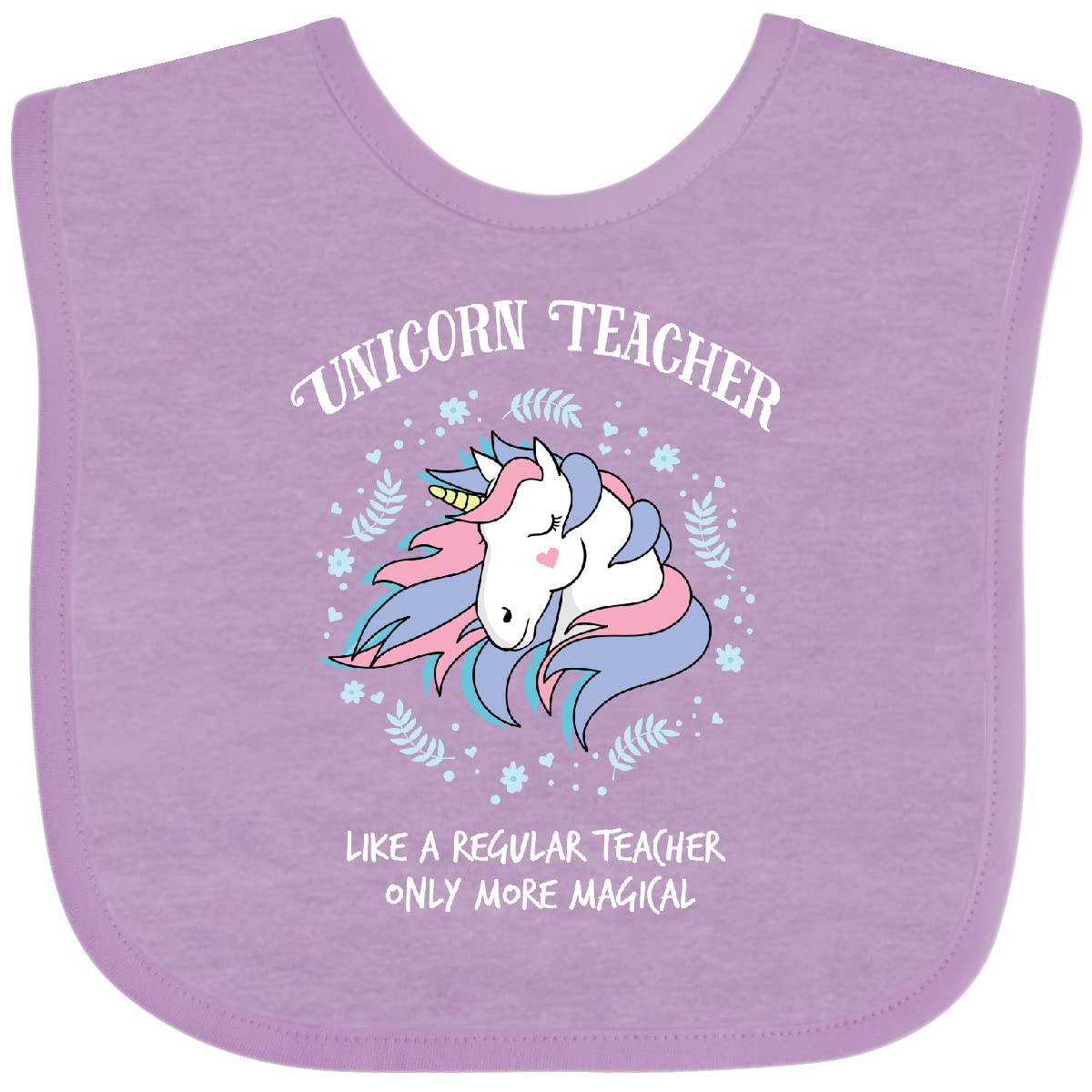 Inktastic Unicorn Baby Bib for Teachers & Toddlers