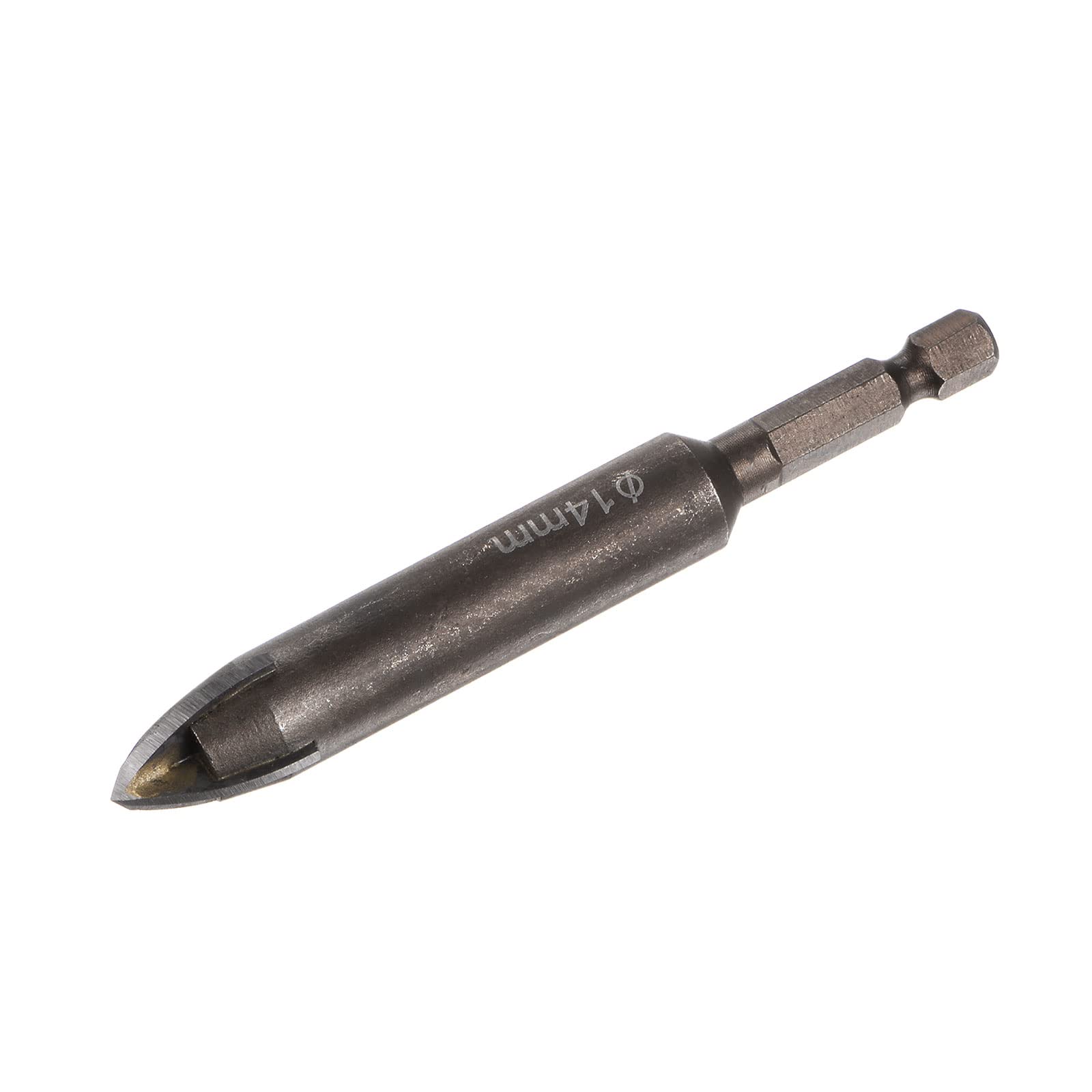 HARFINGTON 14mm Titanium Coated Masonry Drill Bit - Hex Shank Concrete & Ceramic Tile Drill Bit for Brick Walls, Mirrors, Glass - Perfect for Home Renovation & DIY Projects