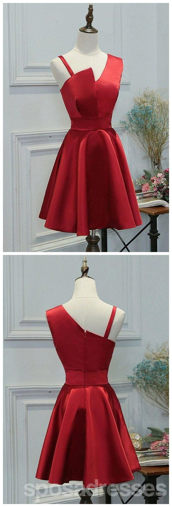 Elegant Simple Unique Red Short Homecoming Dresses for Women - Affordable Prom Dresses Online (Style CM565) | Perfect for High School Dances, Parties & Special Occasions