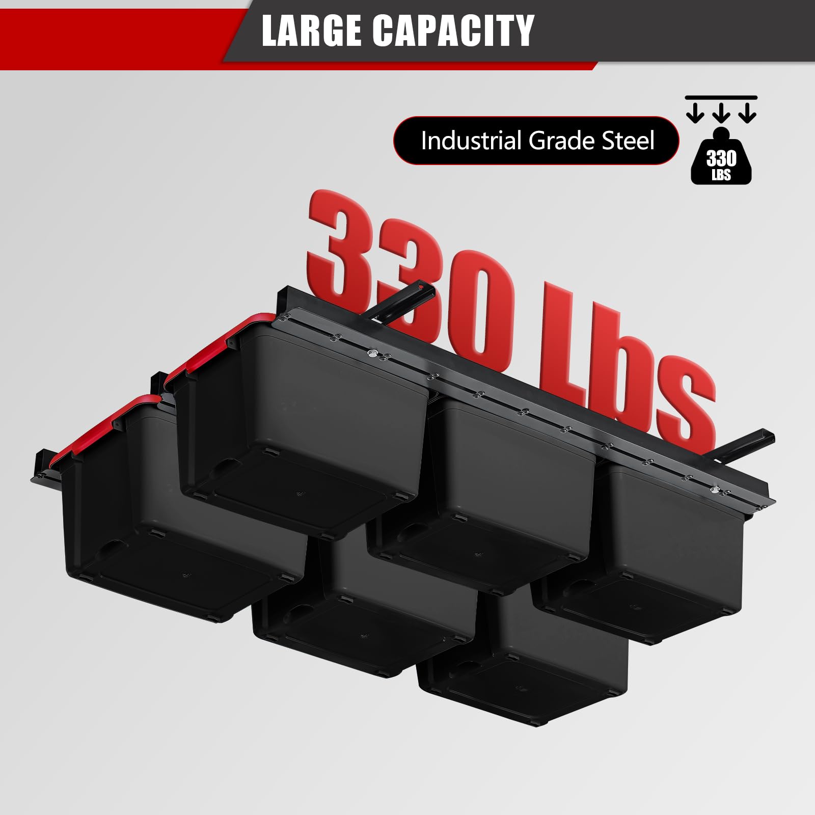 Ultrawall Overhead Garage Storage Racks - Heavy Duty Adjustable Ceiling Organizer for Bins, Totes & Containers (48