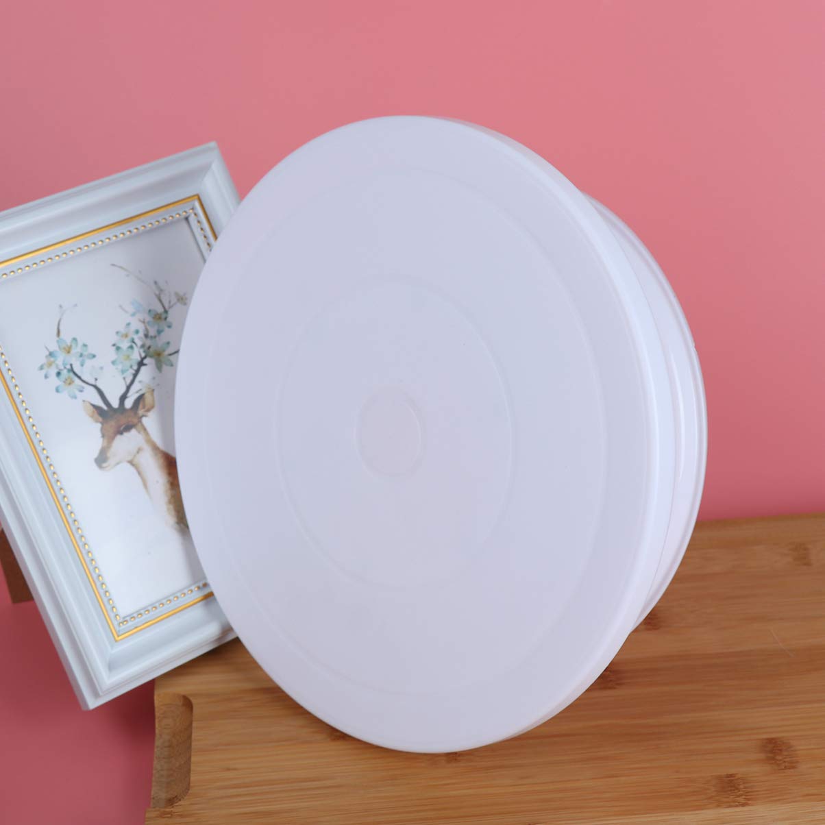 DOITOOL 12-Inch Rotary Cake Stand - 360° Revolving Cake Turntable for Decorating, Baking & Serving - Durable Stainless Steel Base for Smooth Rotation - Perfect for Birthday, Wedding & Party Cakes