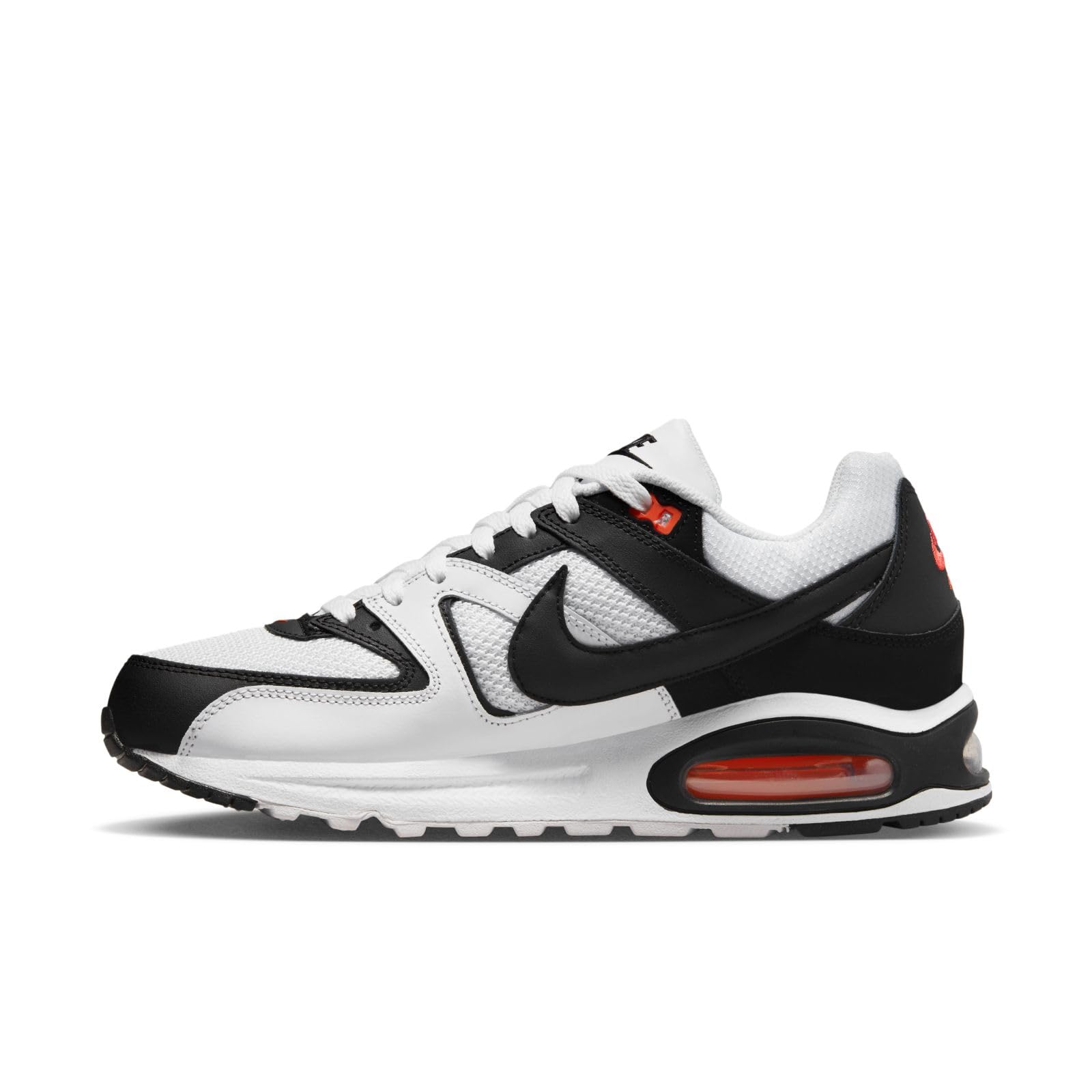 Nike Air Max Command Men's Running Shoes - Size 11.5 UK (White/Black/Max Orange) | Comfortable Athletic Sneakers for Jogging, Gym & Casual Wear