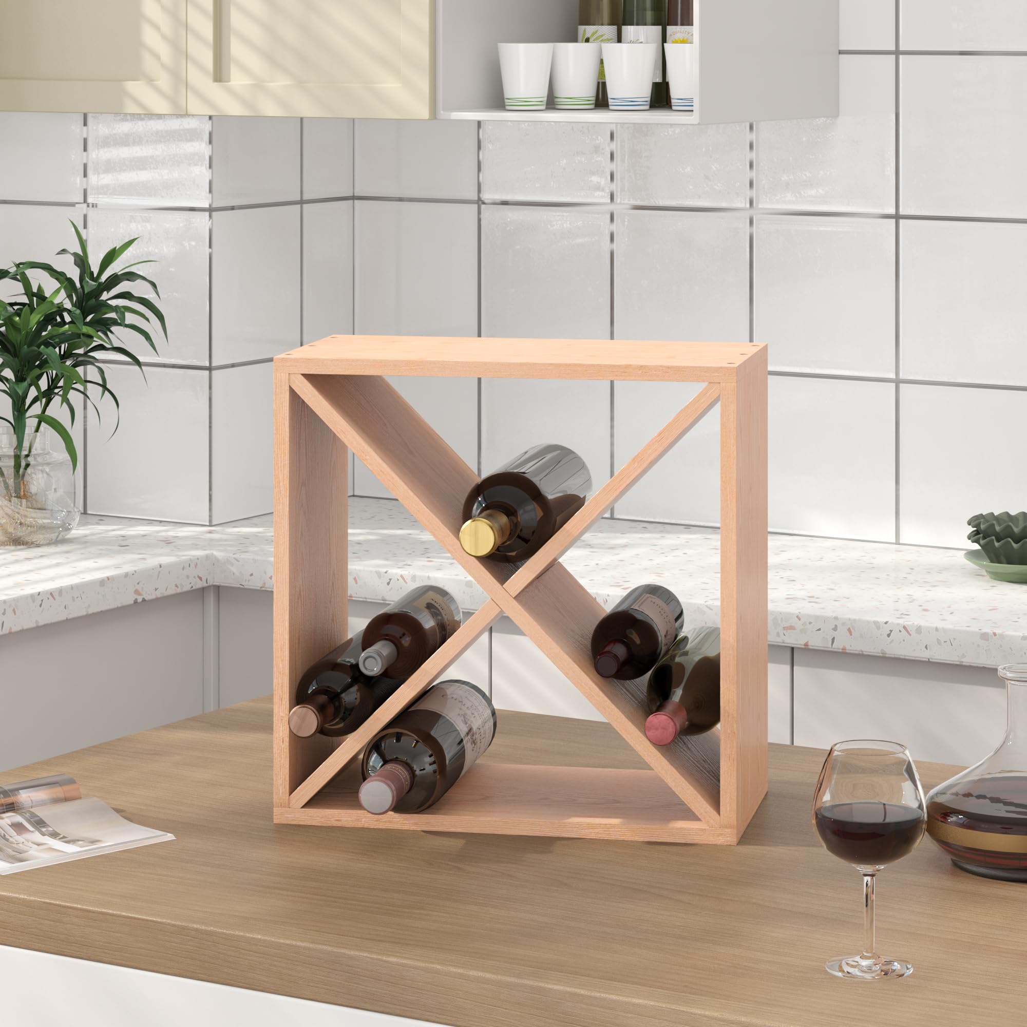 JAXPETY 48 Bottle Stackable Wine Rack - Freestanding Floor Liquor Storage Cabinet for Wine Cellar, Kitchen & Dining Room - Perfect for Home Bar, Restaurant & Wine Collection Display