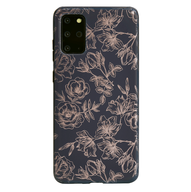 Floral Rose Gold Chrome Samsung Galaxy Phone Case - Elegant Protective Cover for Galaxy S21/S22/S23 - Perfect for Everyday Use & Special Occasions