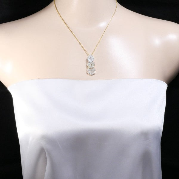 18K Yellow Gold, White Gold & Pink Gold Diamond Necklace for Women - Elegant Pendant Jewelry for Weddings, Anniversaries & Special Occasions