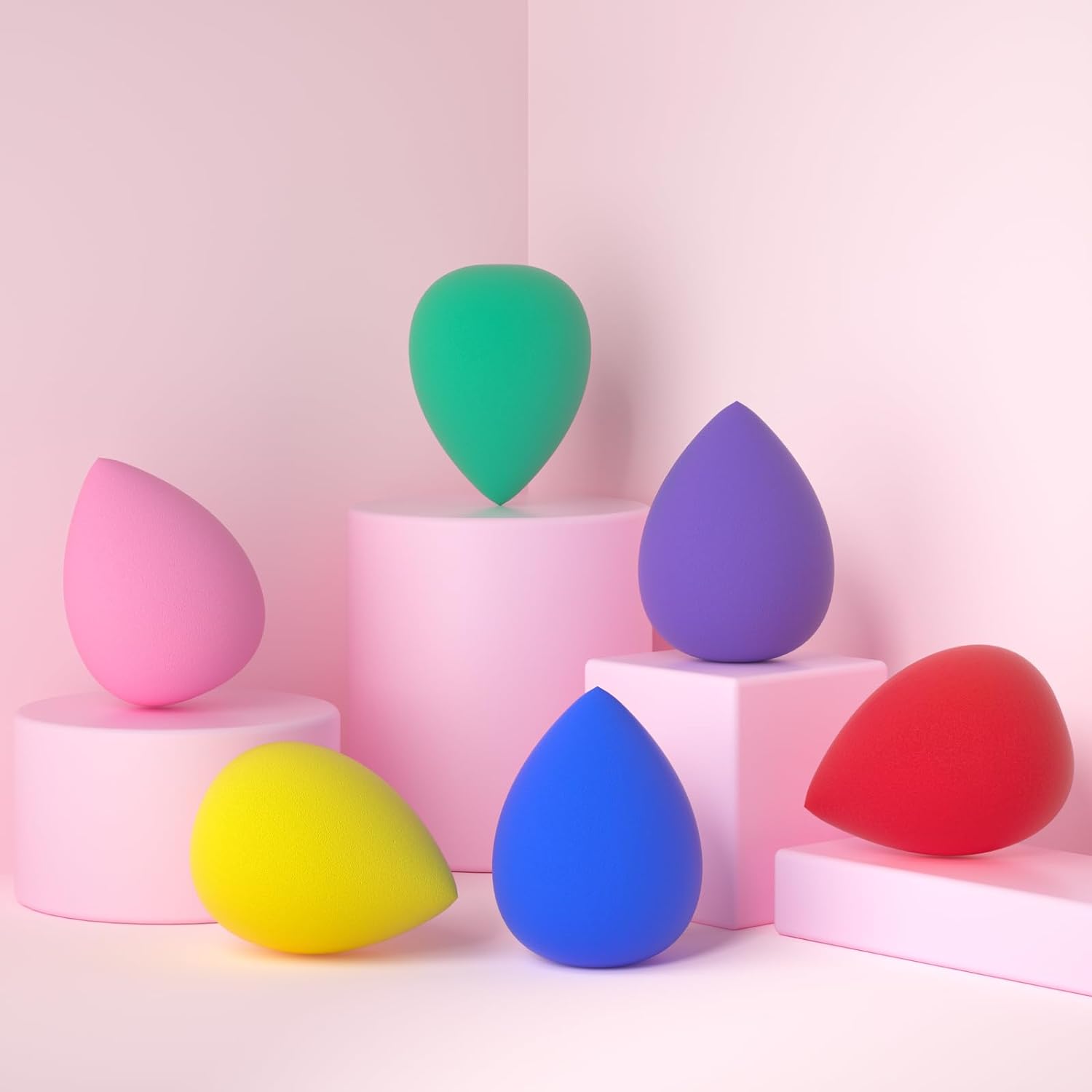 FACEMADE 6 Pcs Makeup Sponges Set - Latex Free Beauty Blenders for Liquid Foundation & Concealer - Multiple Colors - Perfect for Flawless Makeup Application & Blending