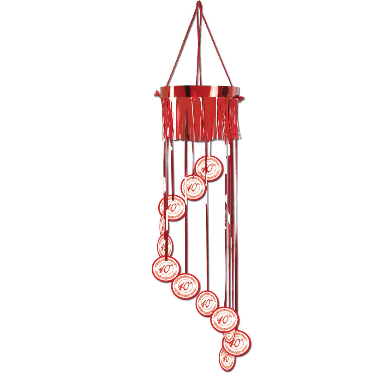 12 Pack Beistle 40th Birthday Party Decorations - Shimmering Spiral Hanging Ornaments for Anniversary Celebrations, Home Decor & Special Events