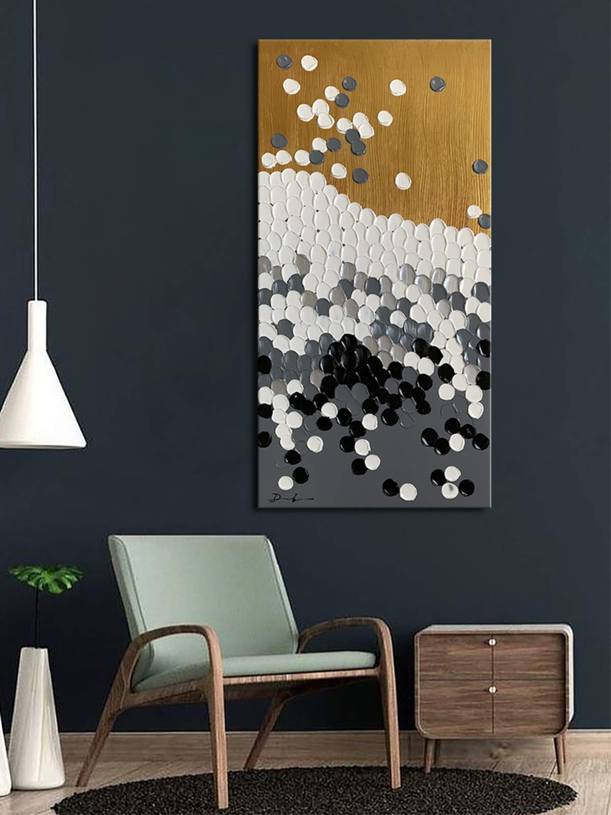 Hand Painted Textured Canvas Abstract Wall Art - Modern Contemporary Framed Painting for Living Room Decor | Perfect for Home, Office & Gift Giving