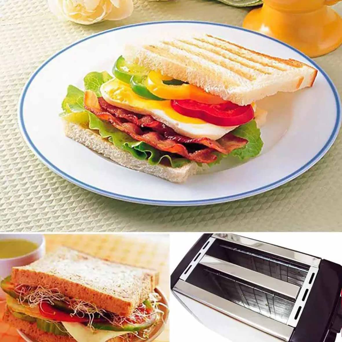 Stainless Steel 750W 2-Slice Toaster - Quick & Even Toasting for Bagels, Bread, Sandwiches - Perfect for Breakfast, Office, Dorm & Small Kitchens