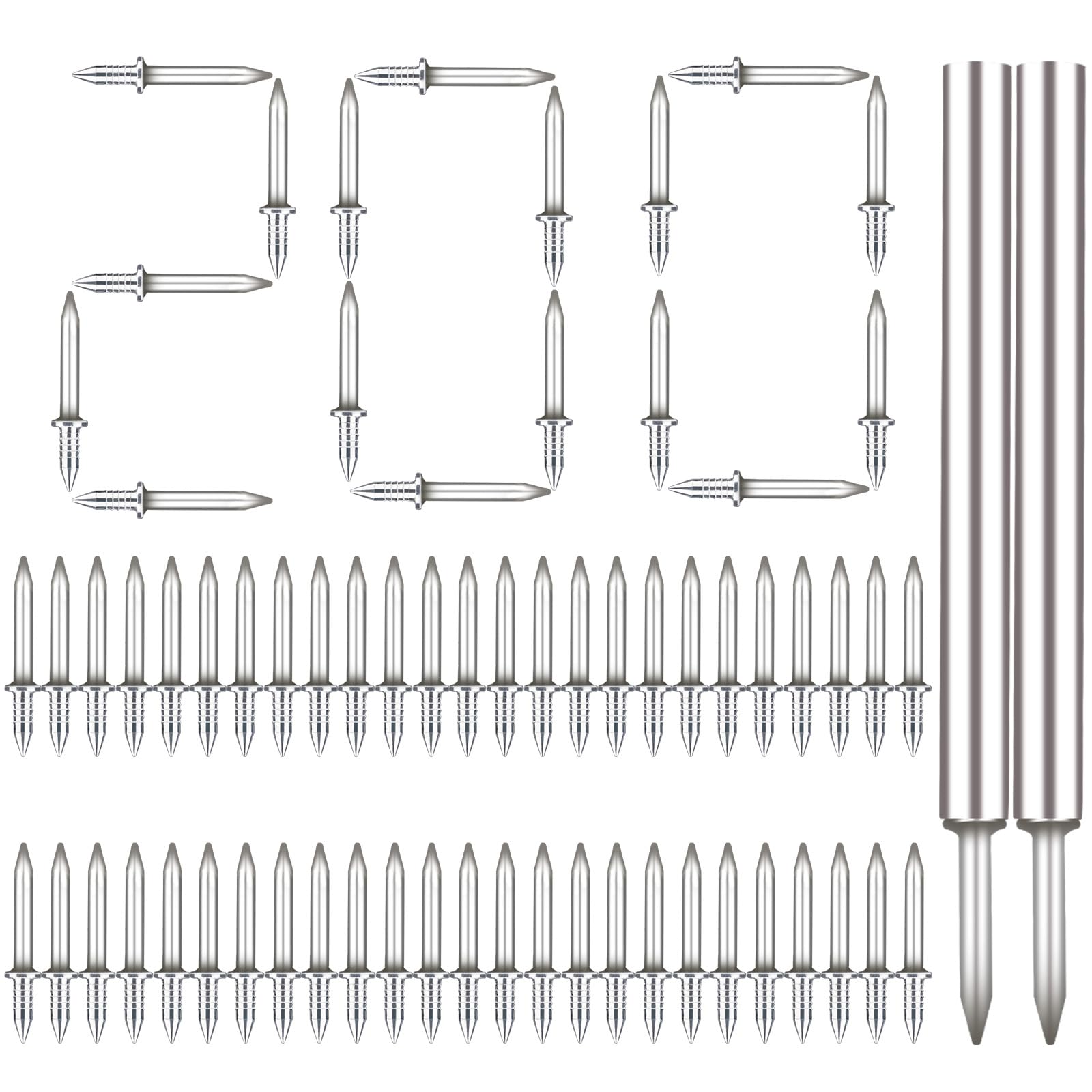 200pcs Double-Headed Screw Baseboard Nails - Invisible Seamless Skirting Line Fasteners with Sleeve Tool for Solid Wood Furniture - Perfect for Home Renovation & DIY Woodworking Projects