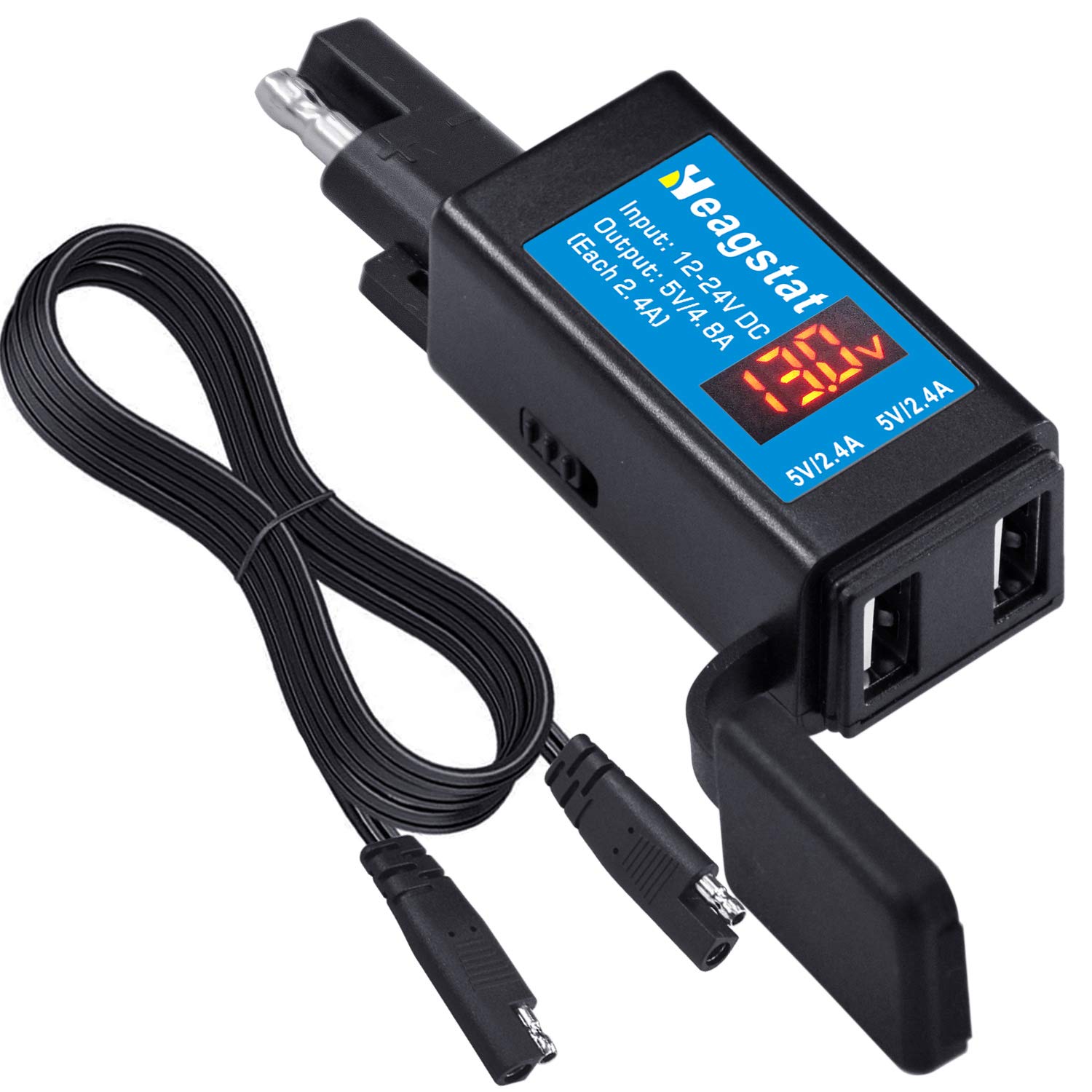Motorcycle SAE to USB Power Adapter - Dual Port Charger for GPS, Smartphone, MP3 & Action Camera | Perfect for Road Trips & Motorcycle Tours