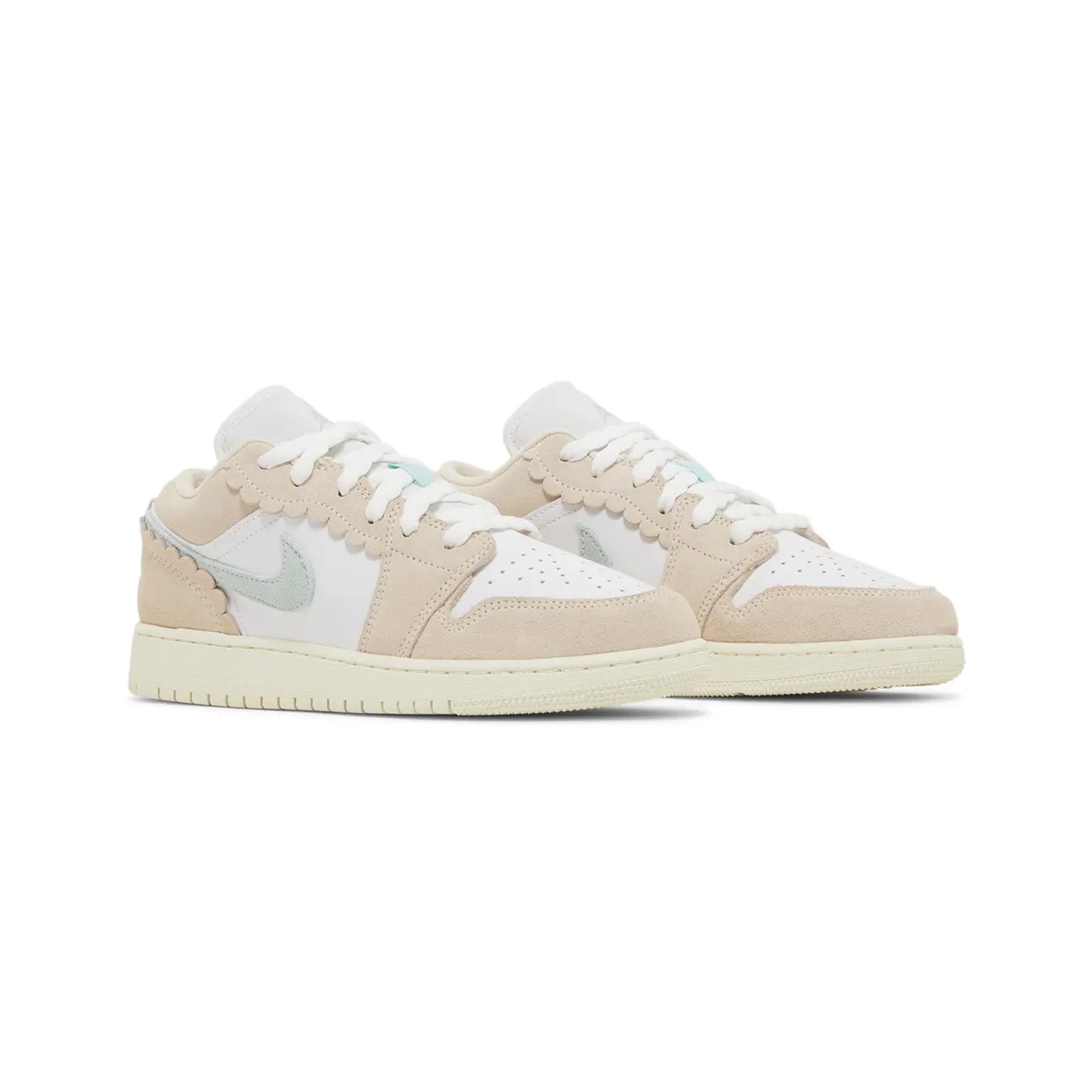 Air Jordan 1 Low SE 'Scalloped Edge Guava Ice' GS Sneakers for Girls (2023) - Lightweight Basketball Shoes for School, Sports & Casual Wear