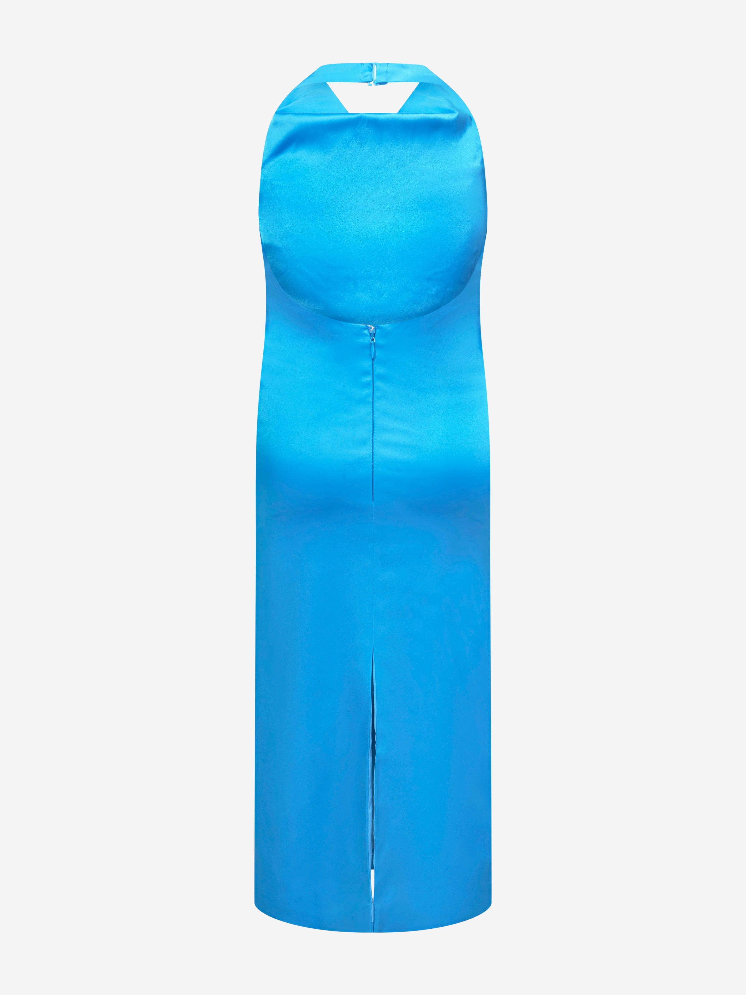 AY by AYLA Girls Backless Satin Maxi Dress in Blue - Elegant Formal Gown for Prom, Homecoming & Special Occasions