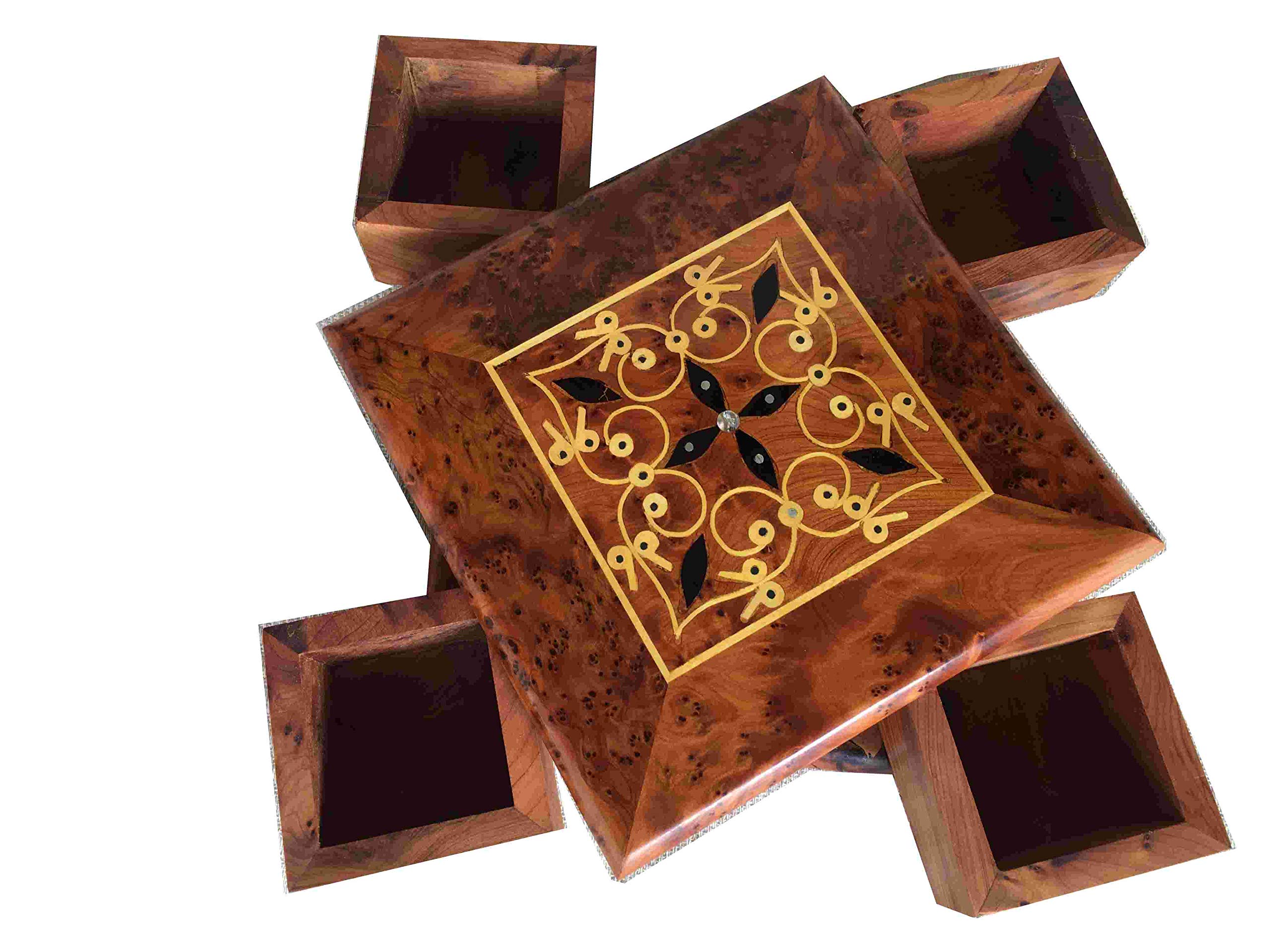 6.2x6.2x1.9 Inch Magical Jewelry Gift Box - Premium Cufflinks Storage & Twisty Puzzle Box for Men, Perfect Birthday/Anniversary/Valentine's Day Present - Great for Travel, Office & Special Occasions