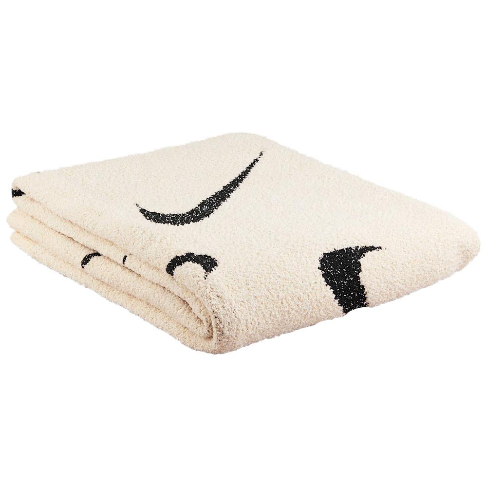 Nike Oversized Bounce Knit Blanket - Light Orewood/Black - Soft Cozy Throw for Home, Office & Travel Comfort