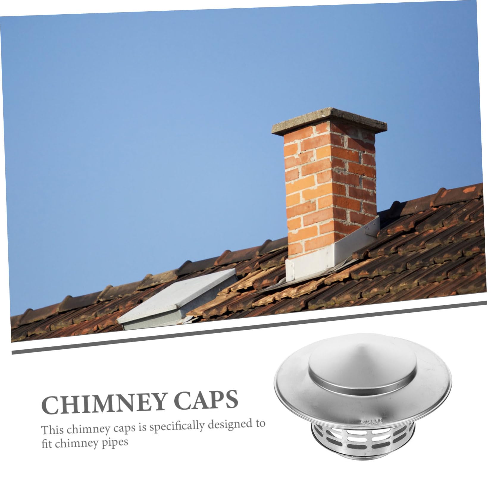 Stainless Steel Chimney Cap & Stove Pipe Topper - Weatherproof Chimney Vent Cover & Flue Cap for Wood Stove - Perfect for Fireplace Protection & Outdoor Use