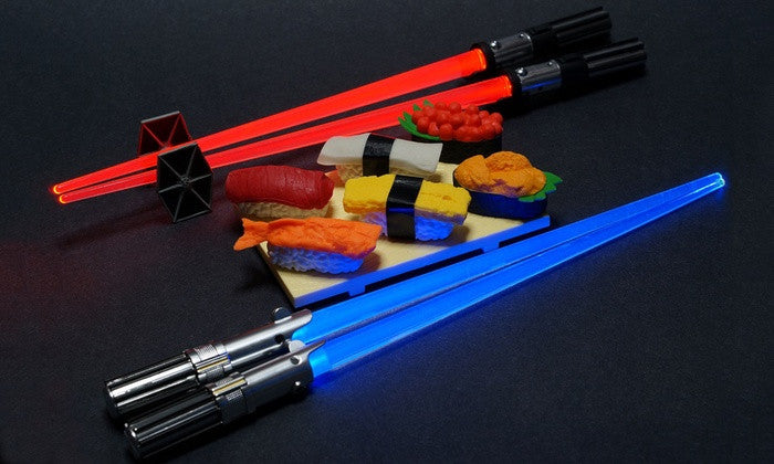 Star Wars Light Up LED Chopsticks - Glowing Lightsaber Chopsticks for Fans - Perfect for Movie Nights, Cosplay, and Themed Parties