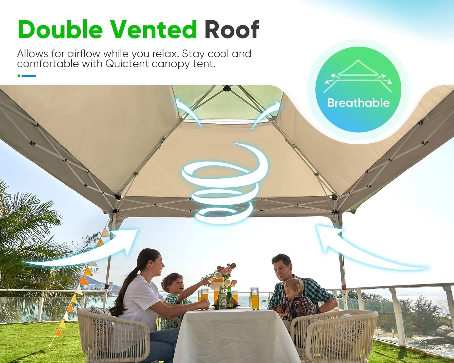 12' x 12' Instant Pop Up Canopy Tent with Carry Bag - Portable Outdoor Shelter for Camping, Beach, Picnics & Backyard Parties