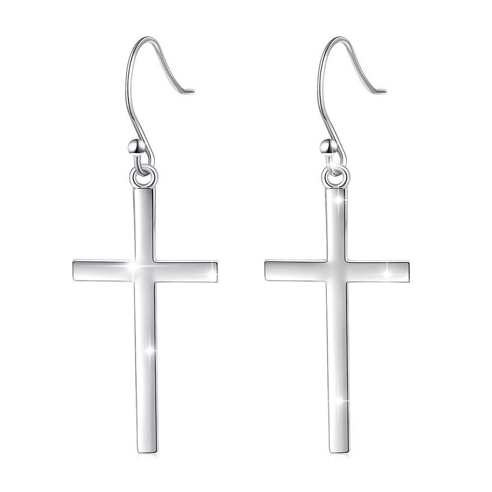 925 Sterling Silver Dangle Drop Earrings for Women - Hypoallergenic Cross & RBG Dissent Collar Fishhook Hoop Earrings | Christmas Gifts for Her, Teens & Girls | Perfect for Parties, Weddings & Everyday Wear