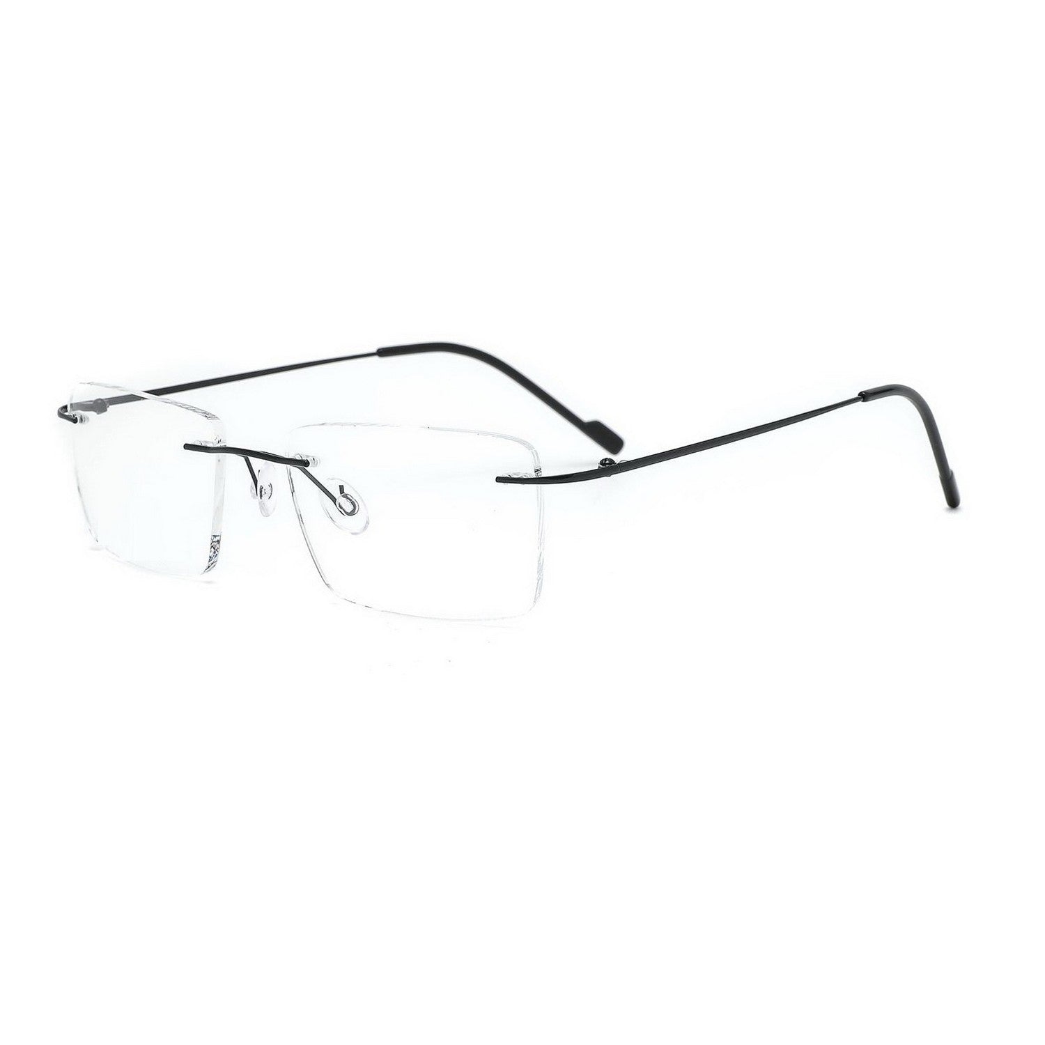Stylish Rectangle Rimless Glasses for Men & Women - Lightweight Frameless Eyewear with Clear Lenses for Office, Reading & Everyday Use