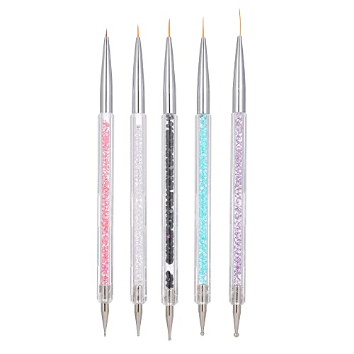 5-Piece Nail Art Brush Set - Gel Liner, Dotting & Painting Pens for Nail Design (5mm, 7mm, 9mm, 11mm, 13mm) | Perfect for Salon, Home Manicures & DIY Nail Art