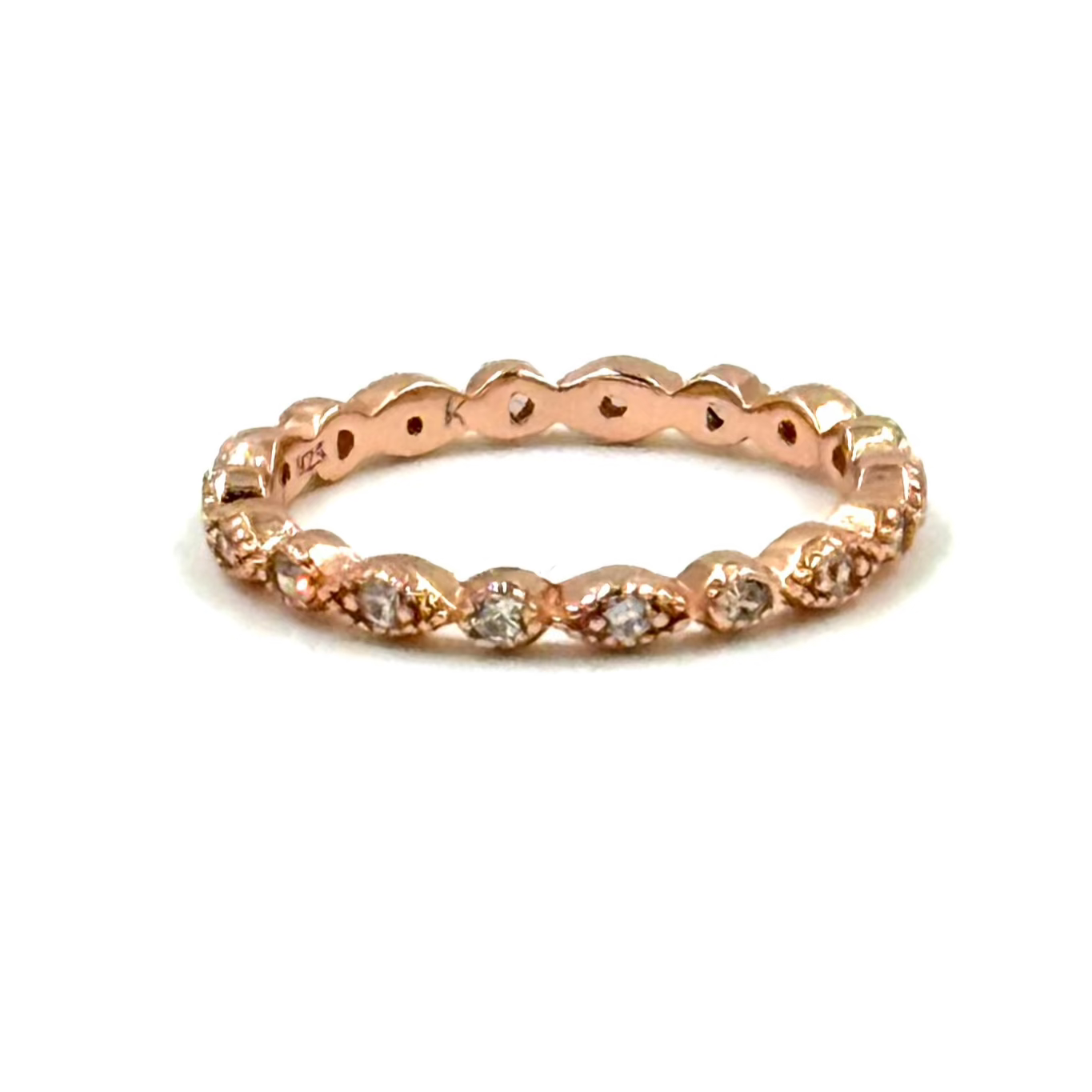 Ashley Gold Sterling Silver CZ Bezel Set Oval & Round Band Ring for Women | Elegant Wedding, Engagement & Everyday Jewelry