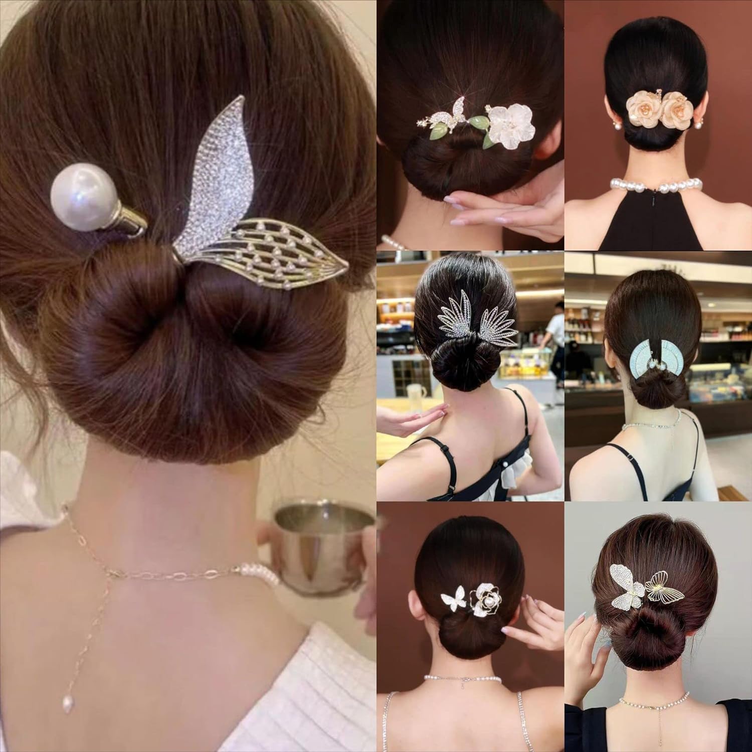 Magic Hair Bun Maker for Women - Elegant Lazy Hair Curler Pin with Sparkling Crystal Design, DIY Hair Styling Accessories for Girls & Women | Perfect for Parties, Weddings, and Everyday Hairstyles