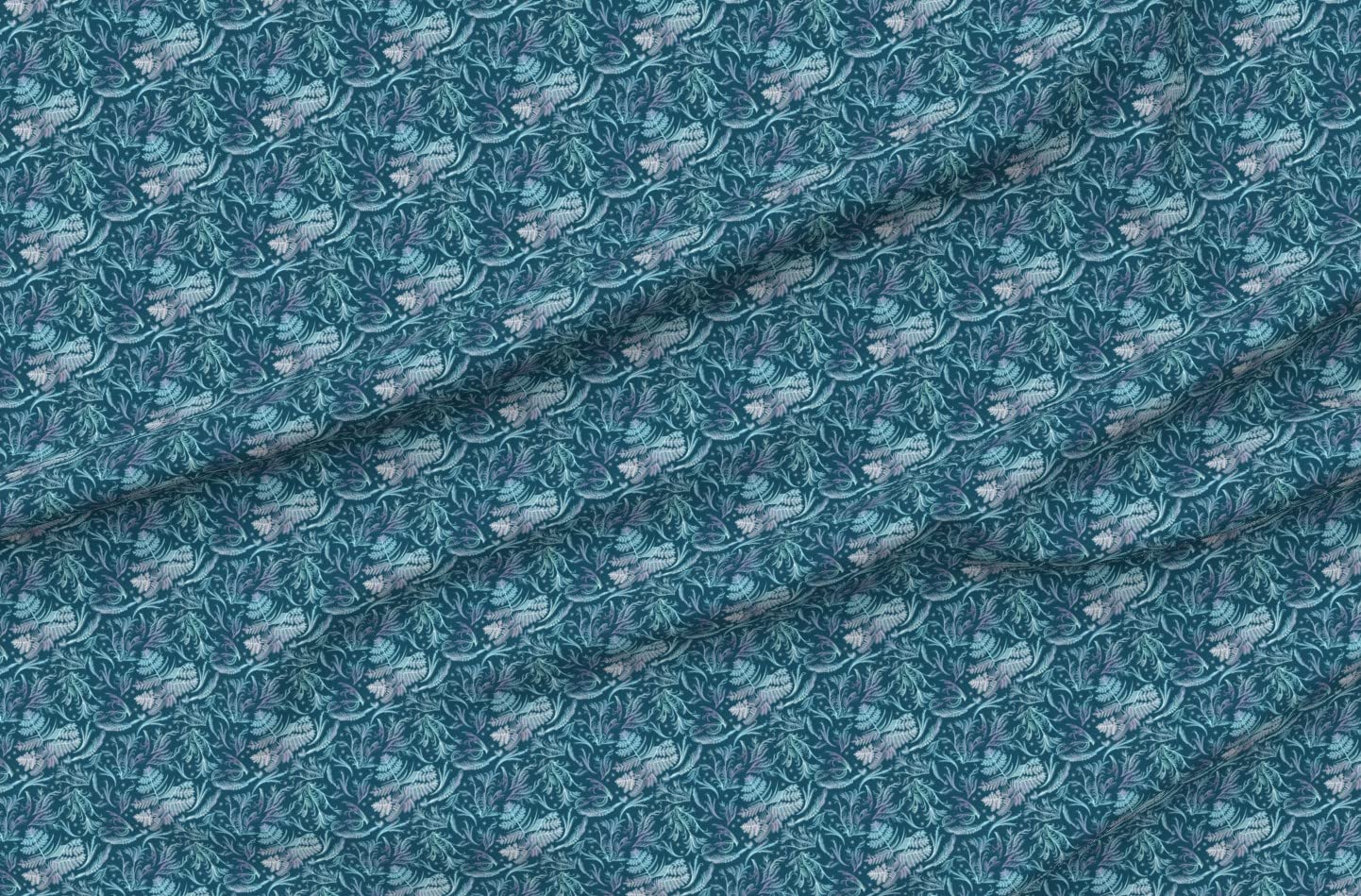Frosty Ice Feathers with Stars Printed Fleece Fabric by The Yard | Spoonflower Premium Fabric for Sewing Blankets, Loungewear & No-Sew DIY Projects | Perfect for Cozy Winter Crafts, Home Decor & Gift Making