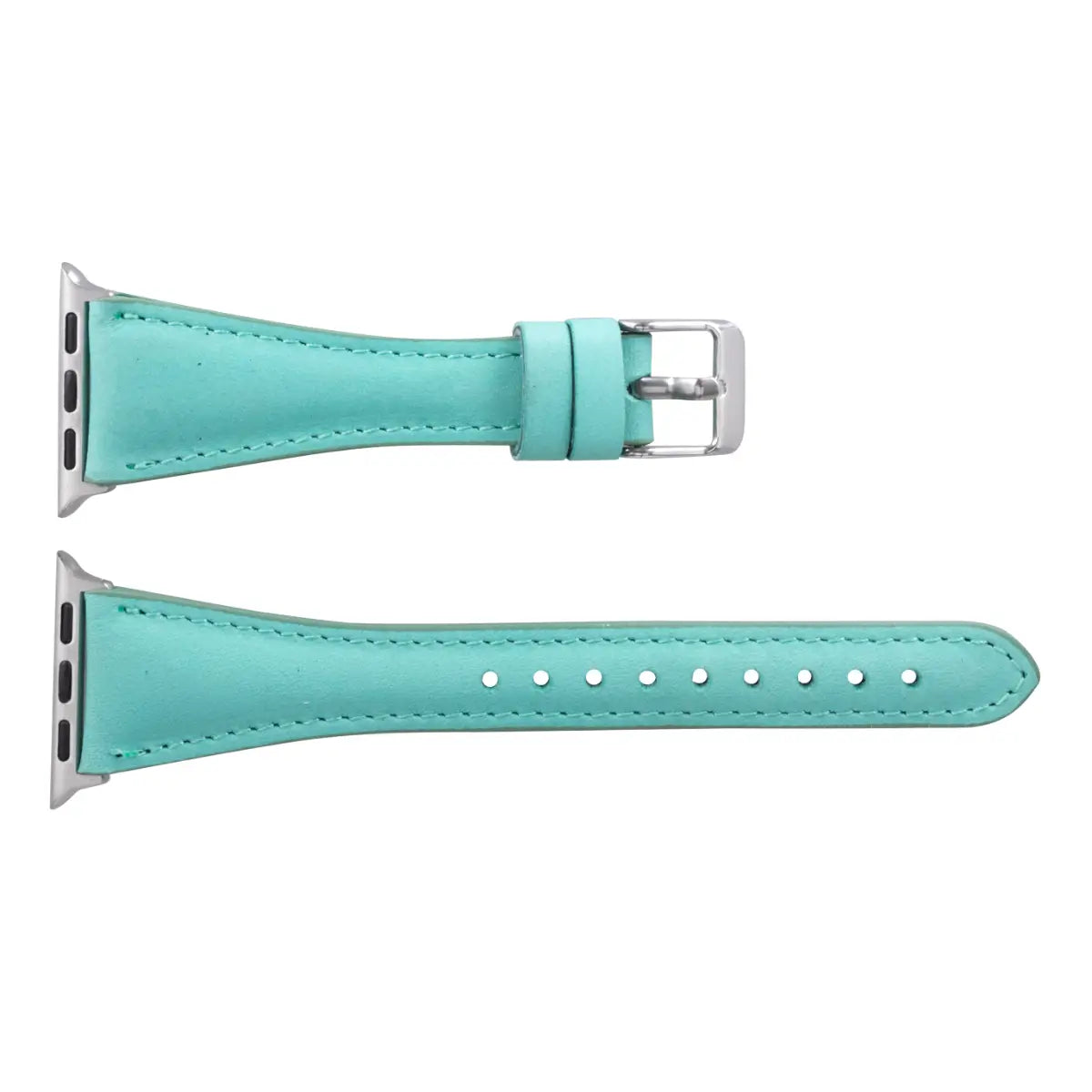 Premium Mint Blue Genuine Leather Slim Apple Watch Band - Stylish & Comfortable for Workouts, Office & Everyday Wear