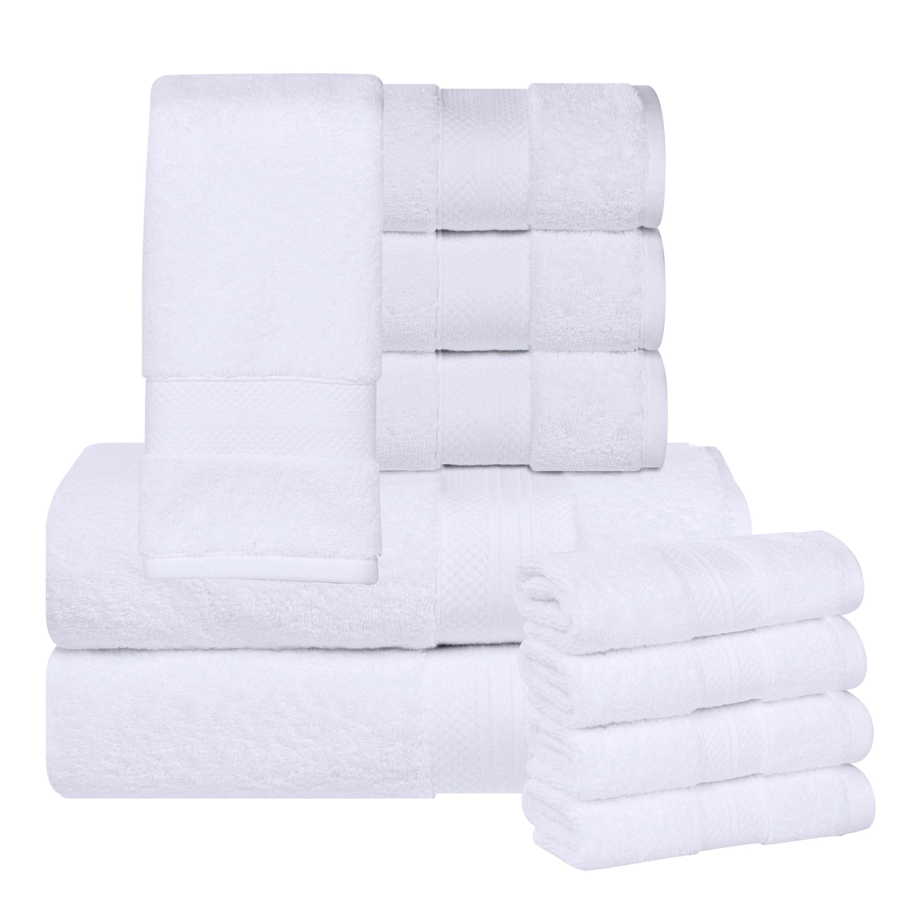 Premium Aria 10-Piece Turkish Cotton Towel Set - Ultra Soft & Absorbent Bath Towels, Hand Towels & Washcloths for Spa, Hotel & Luxury Home Use