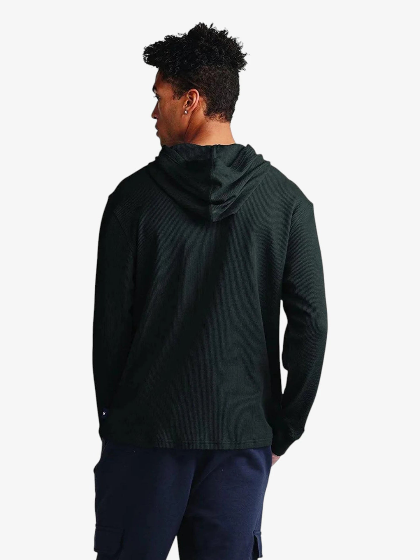 Champion Waffle Knit Sweatshirt for Men - Black Cotton Pullover Hoodie for Casual Wear, Gym & Street Style