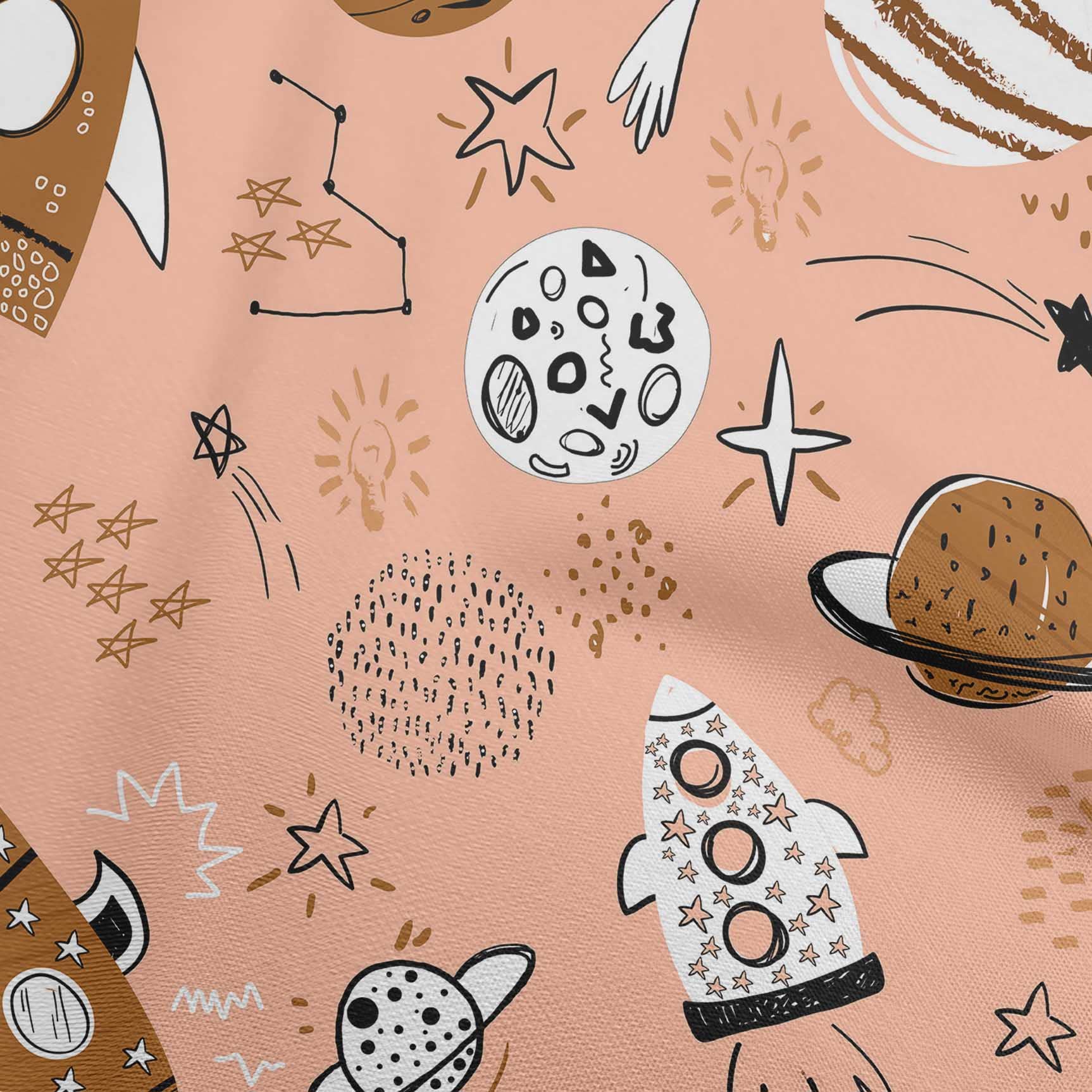 oneOone Georgette Viscose Dusty Rose Galaxy Print Fabric - 42 Inch Wide Sewing Material for DIY Dresses, Scarves & Home Decor | Premium Printed Fabric by The Yard for Clothing & Craft Projects