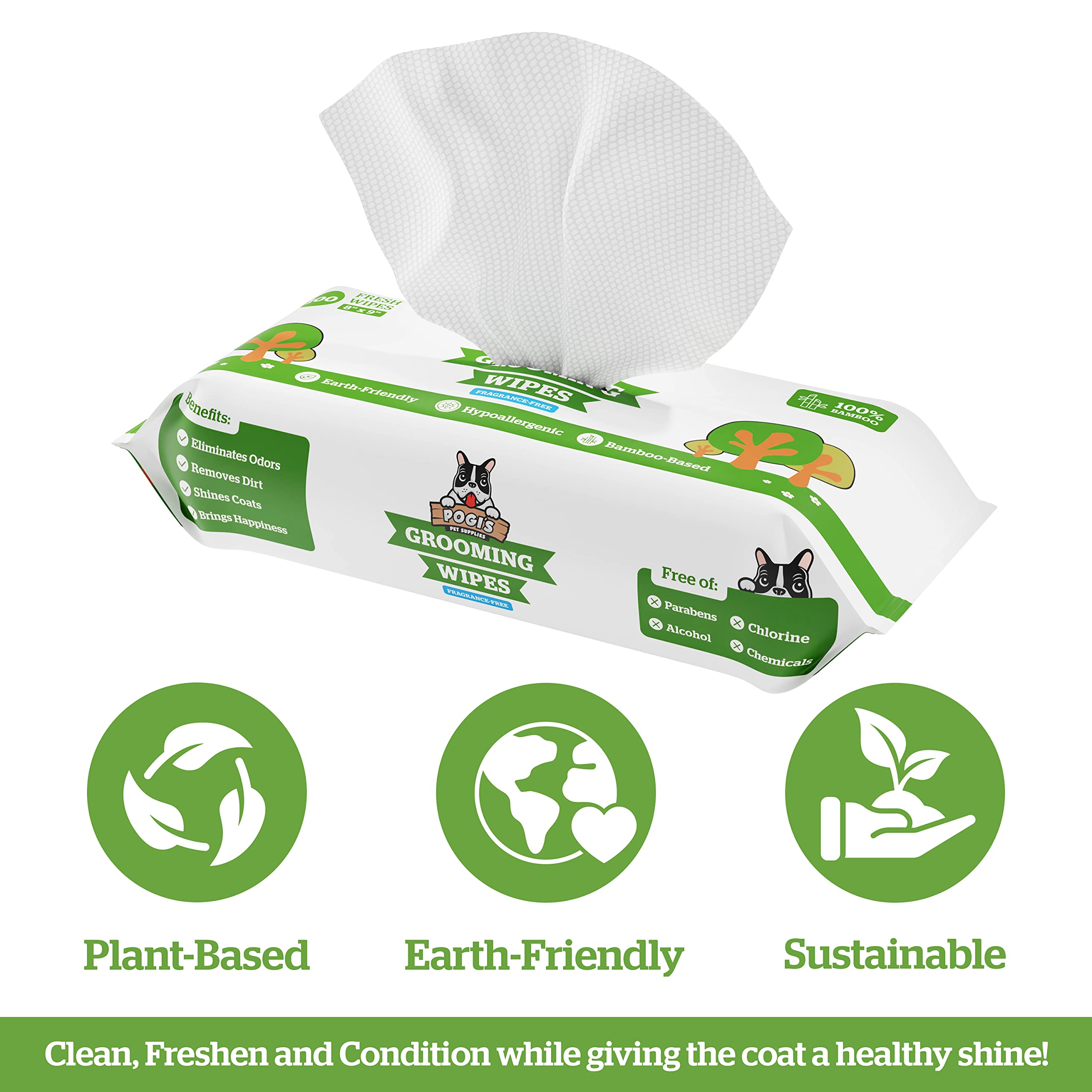 Pogi's Poop n' Wipe Combo Pack - 150 Biodegradable Dog Waste Bags & 100 Scented Pet Cleaning Wipes for Dogs | Portable Puppy Potty Essentials for Walking, Travel & Outdoor Adventures