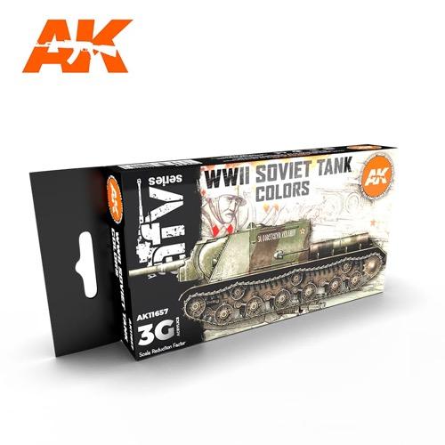 AK Interactive AK11657 Soviet Camouflage Colors Set - 3rd Generation Military Model Paint for Tank & Aircraft Scale Models - Perfect for Historical Dioramas & Wargaming Scenes