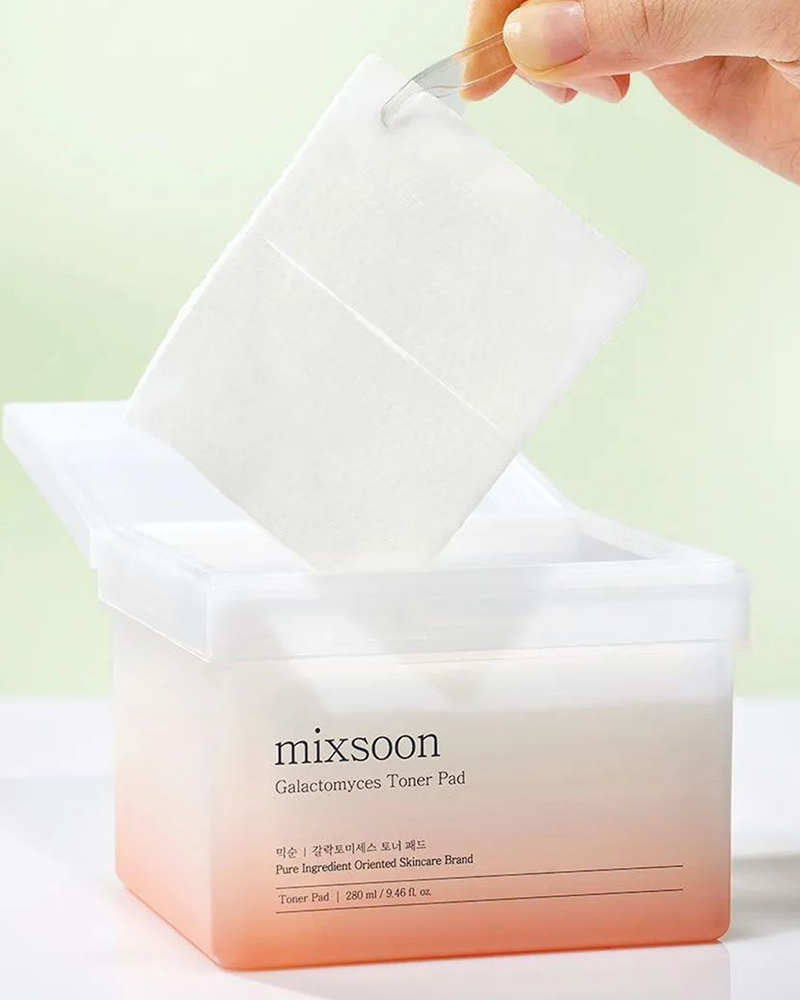 Mixsoon Galactomyces Toner Pads - Korean Skin Brightening & Hydrating Exfoliating Pads for Glowing Complexion | Daily Skincare Routine, Travel-Friendly Facial Treatment